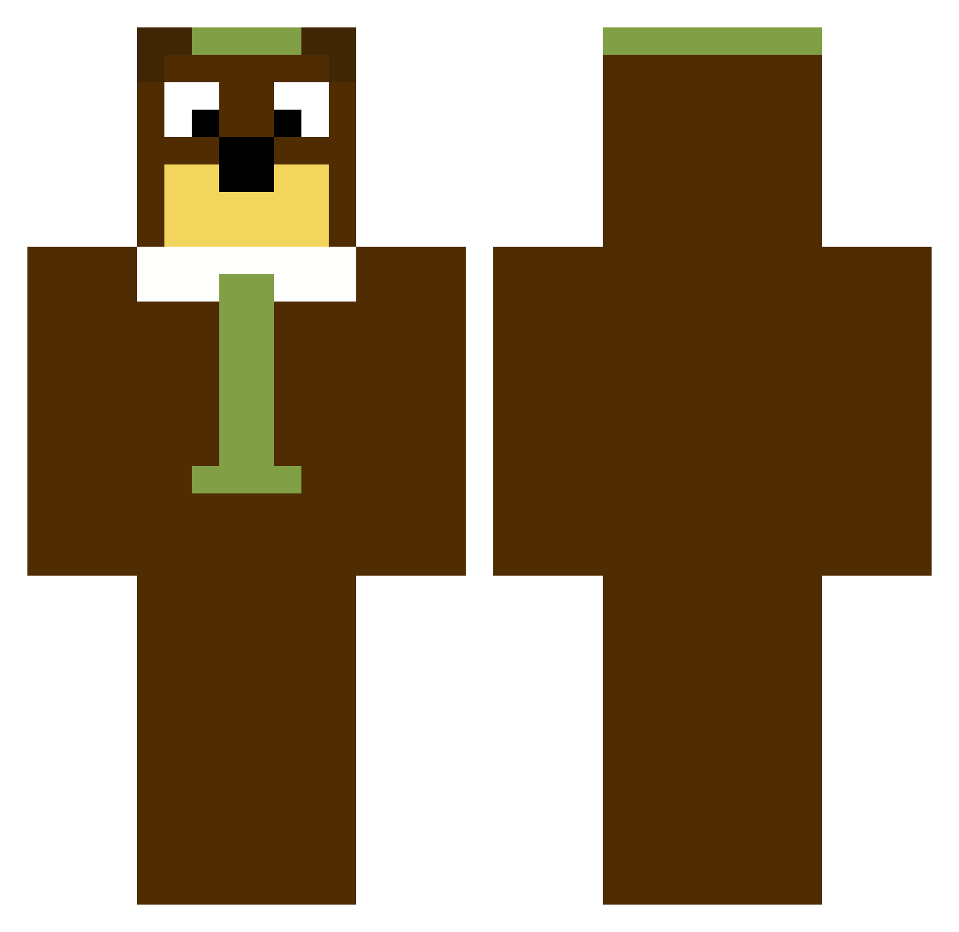 HuFFs Minecraft skin, front and back view