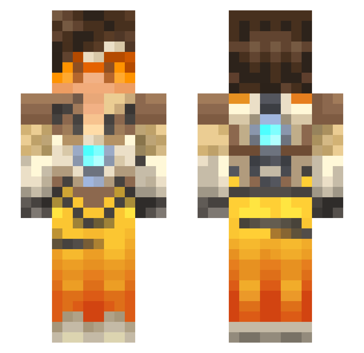 diveant Minecraft skin, front and back view