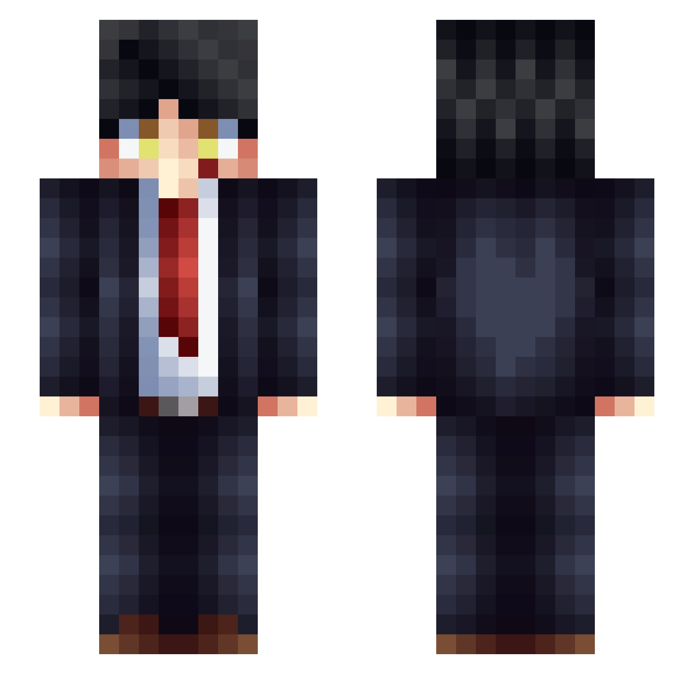 Wawu546 Minecraft skin, front and back view