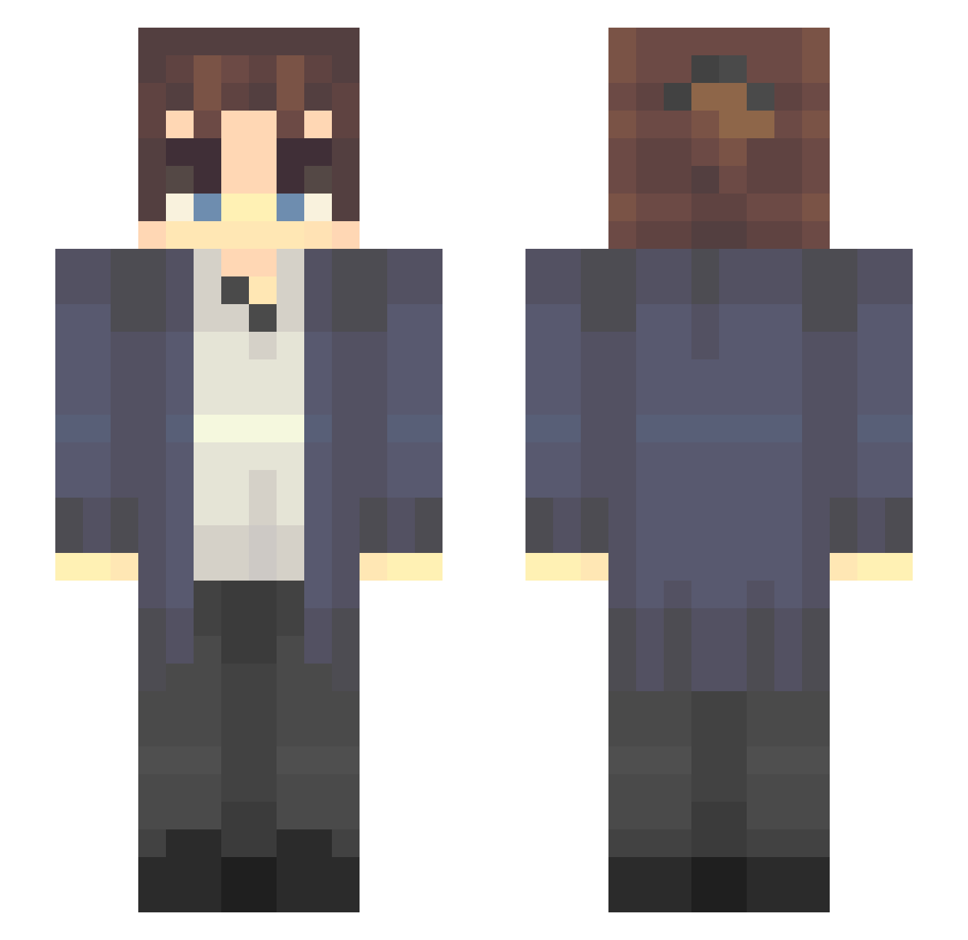 shauryanoir Minecraft skin, front and back view