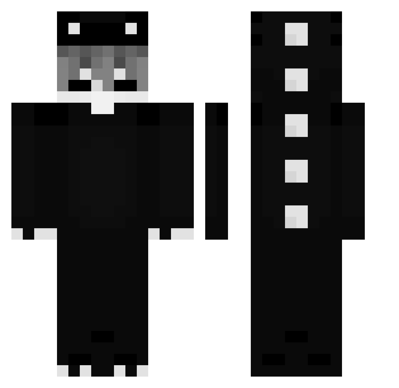 Nick3001 Minecraft skin, front and back view