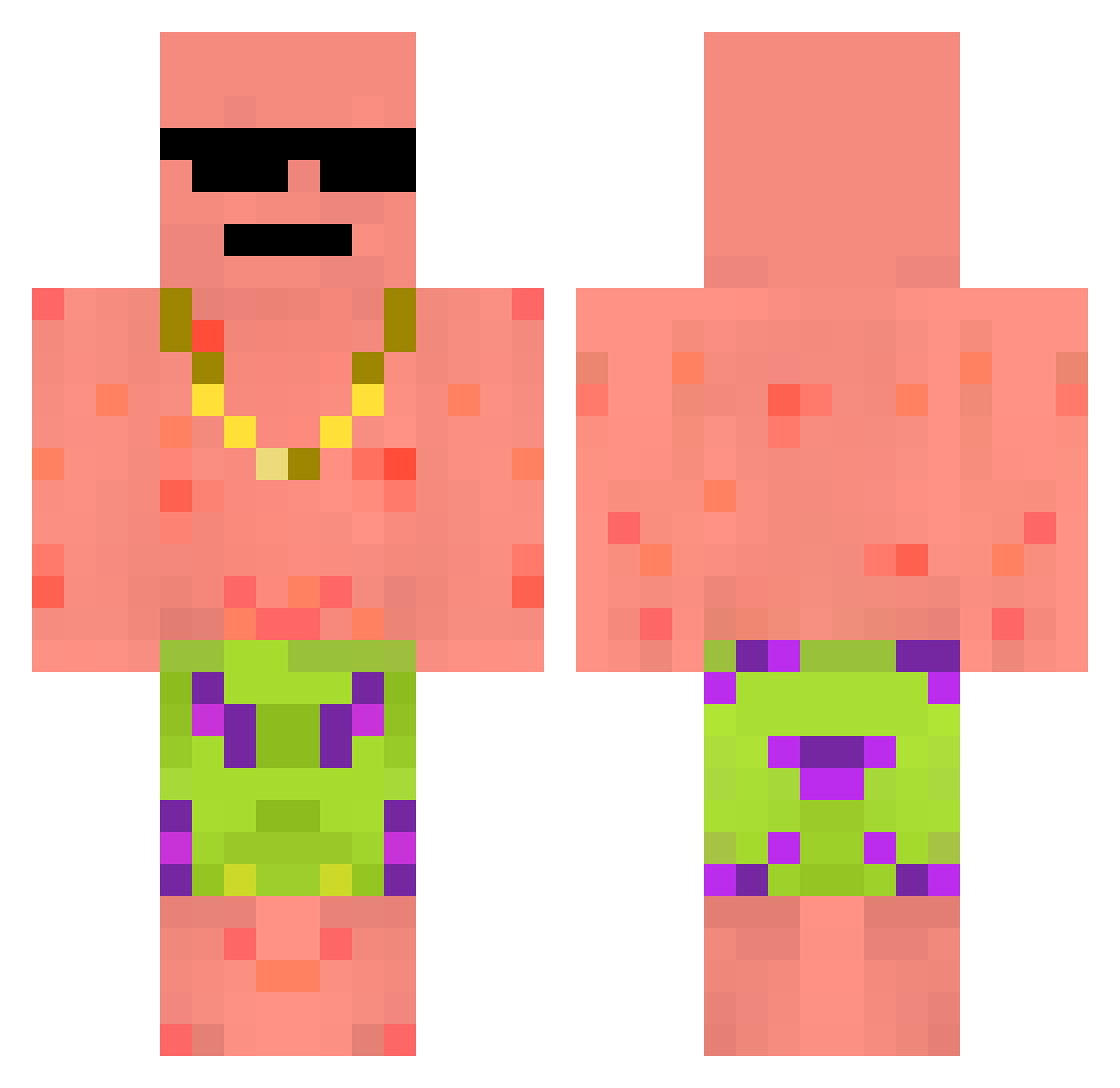 SirOllie35 Minecraft skin, front and back view