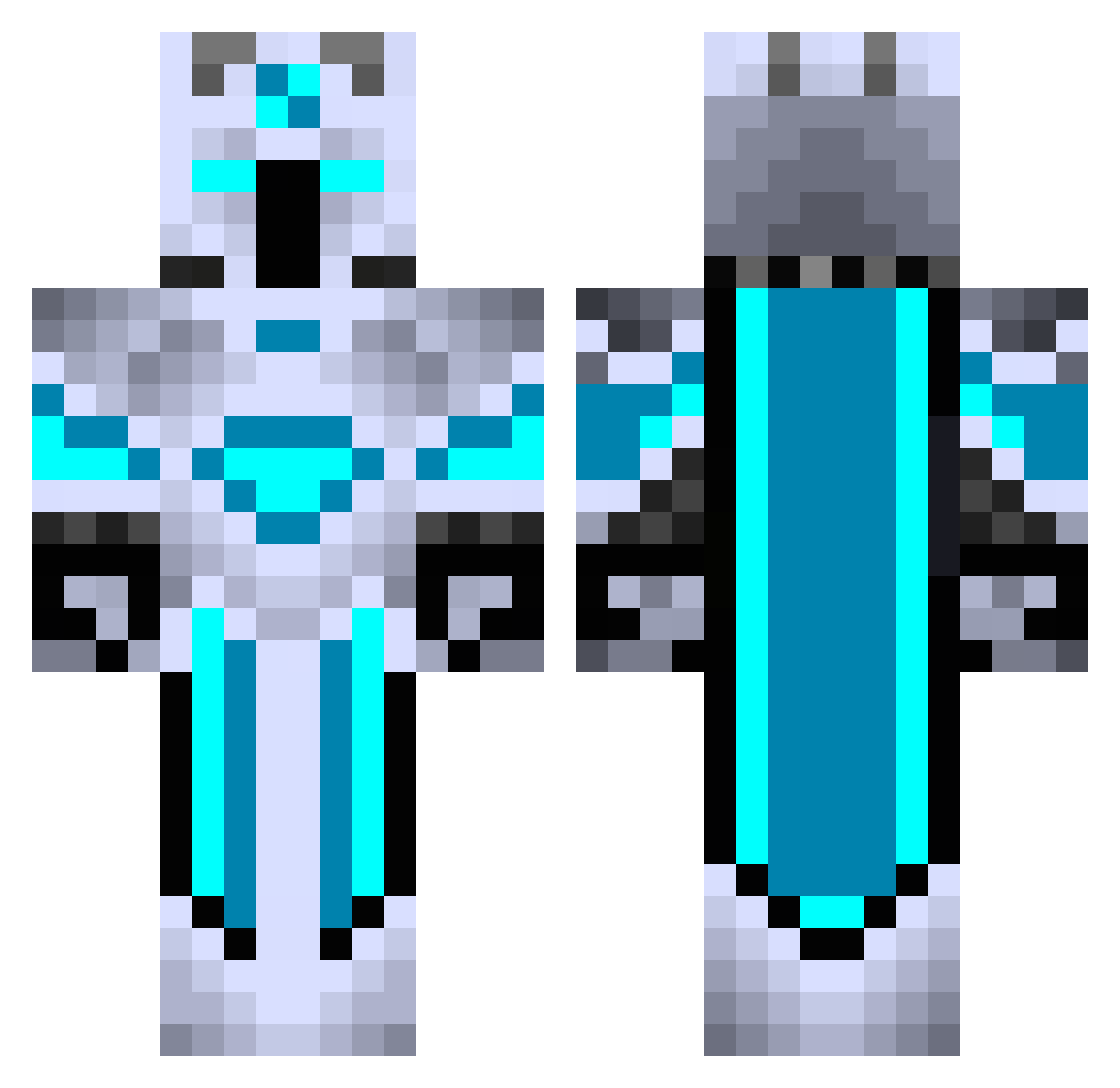 Vinicz Minecraft skin, front and back view