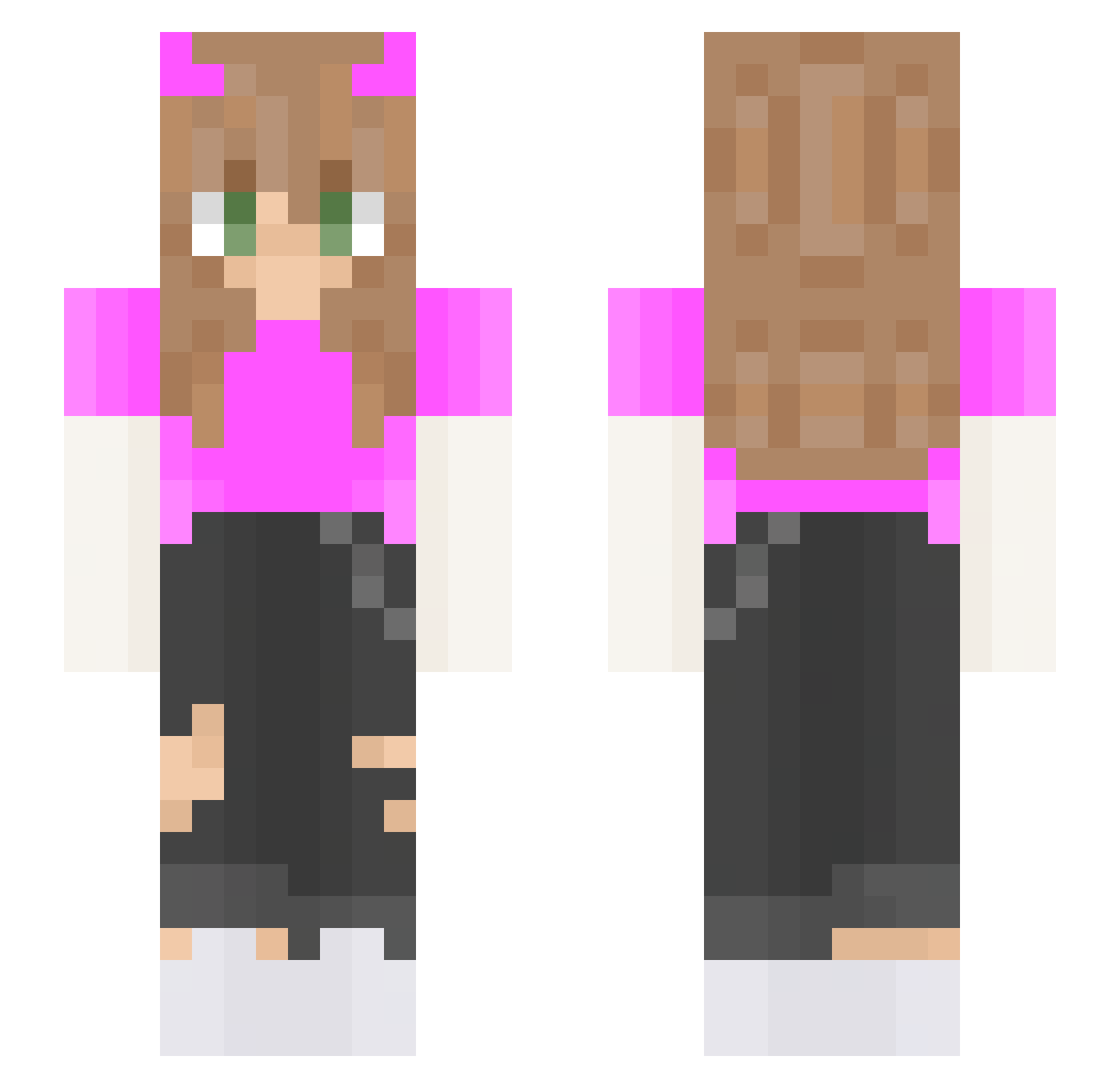 queeenamity Minecraft skin, front and back view