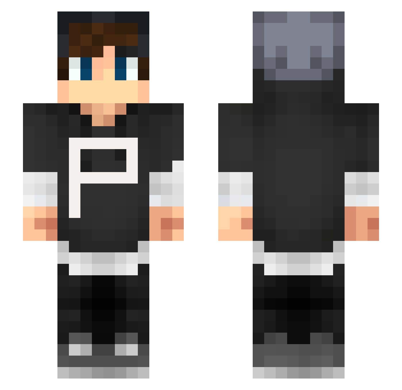 YoBoiPrateek Minecraft skin, front and back view