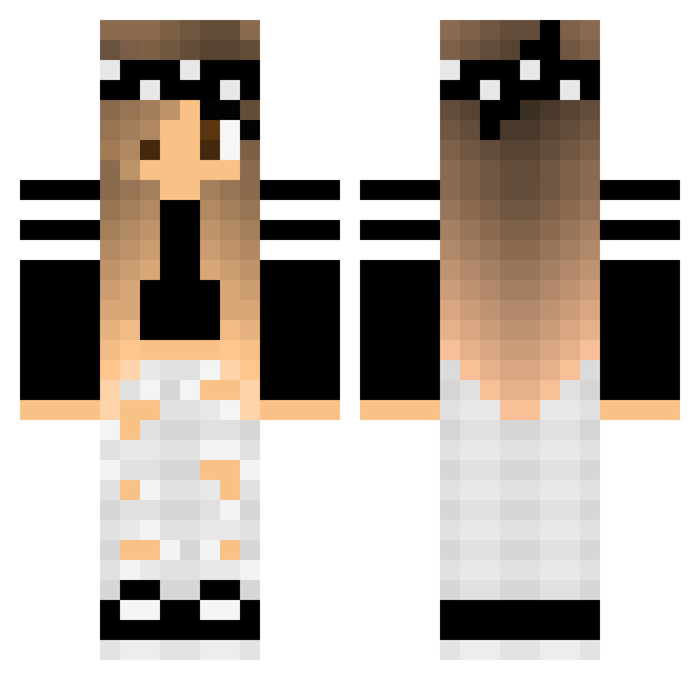 redistribution Minecraft skin, front and back view