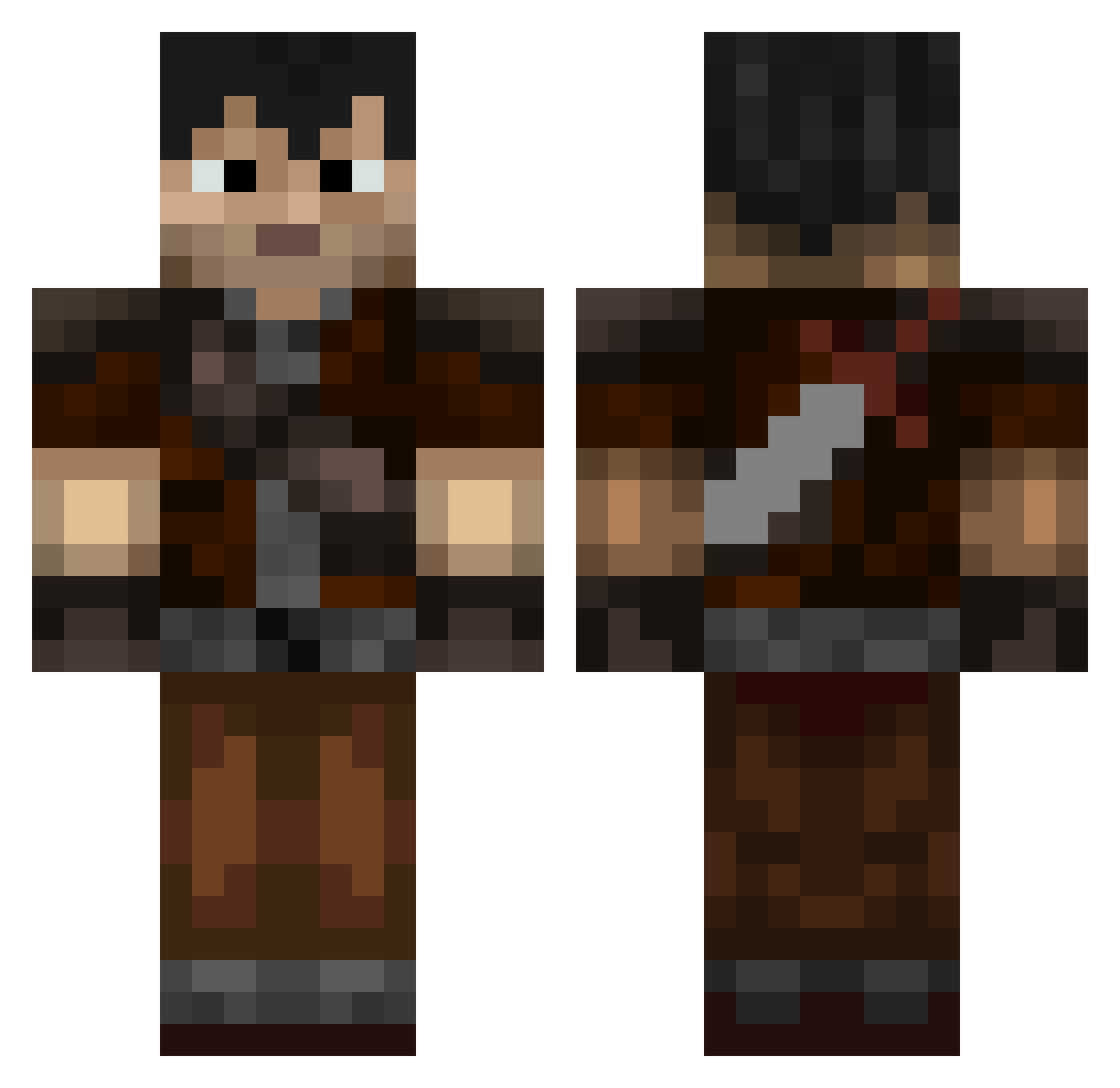 Goldurn Minecraft skin, front and back view