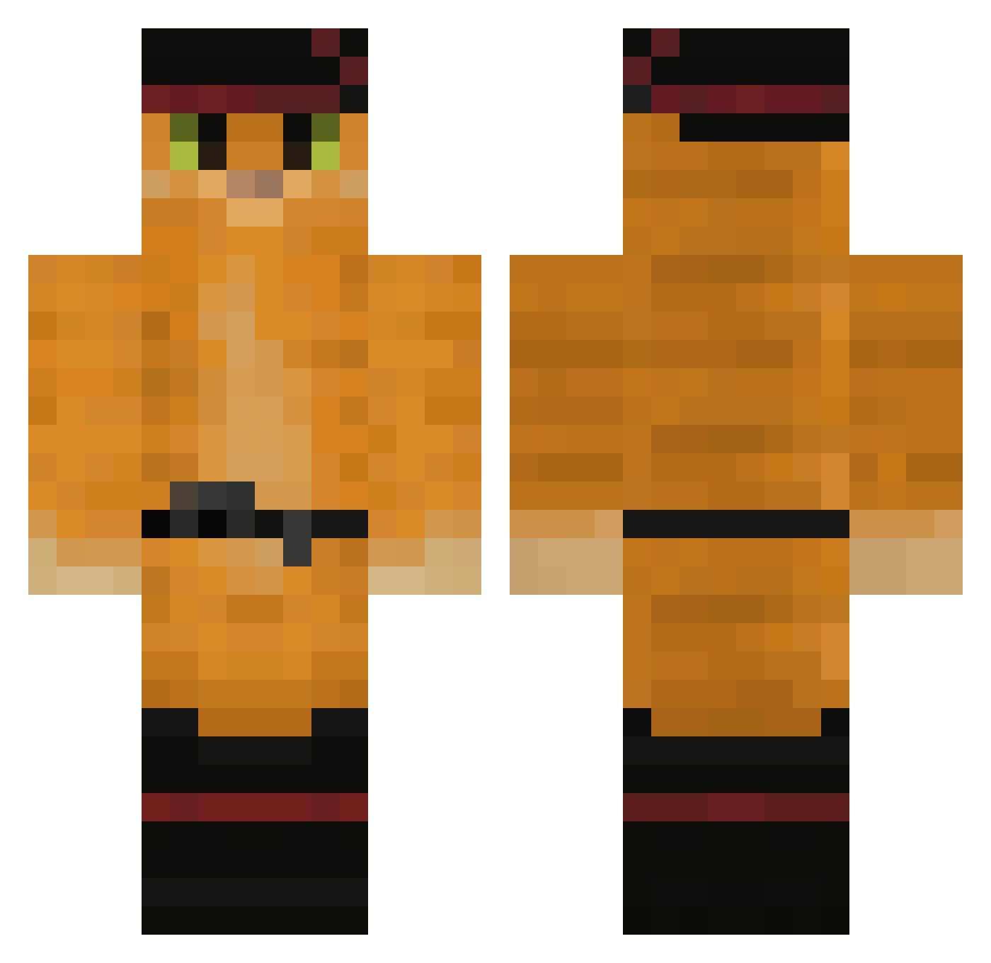 NightRise_On Minecraft skin, front and back view