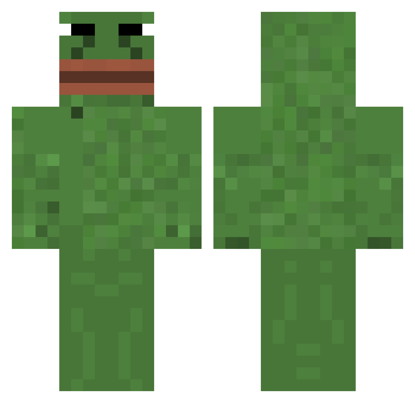 Woronoff Minecraft skin, front and back view