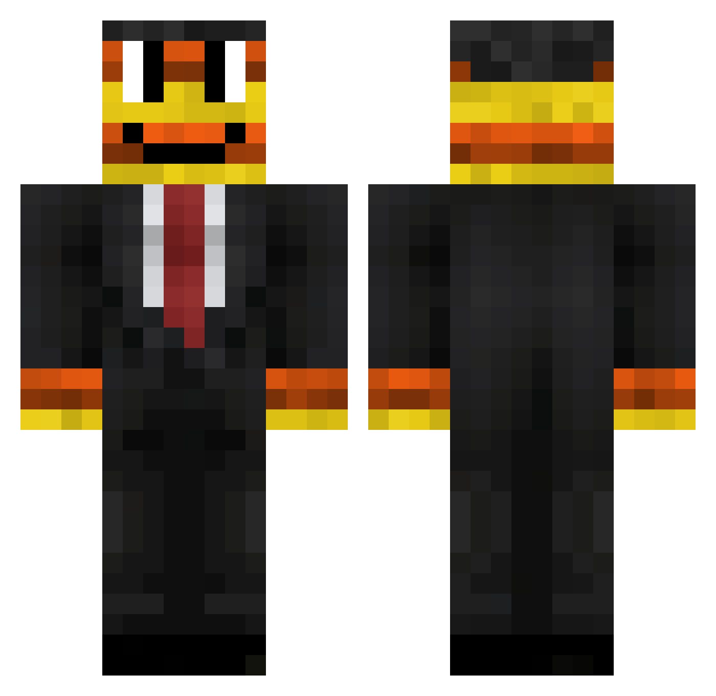 B4L3 Minecraft skin, front and back view