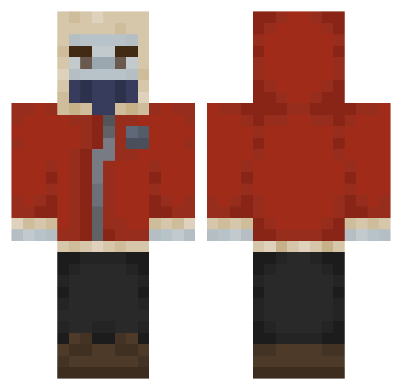 Sovahteer Minecraft skin, front and back view