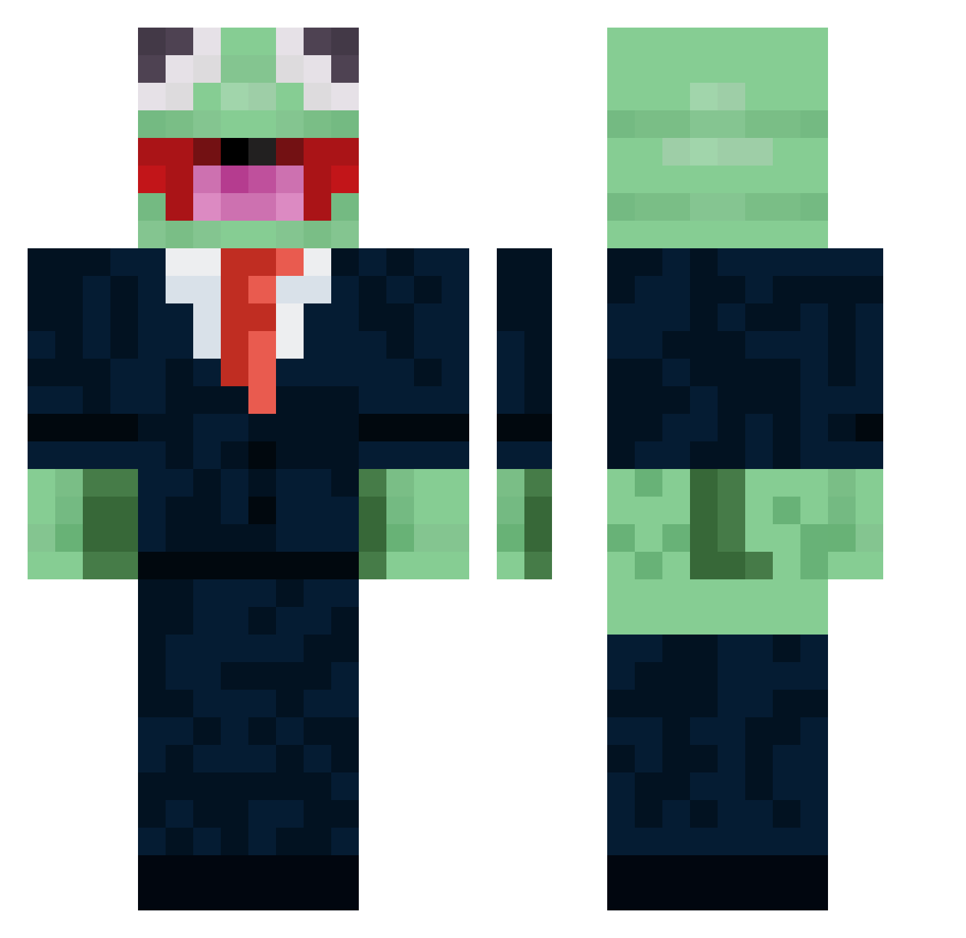 Cha0603 Minecraft skin, front and back view
