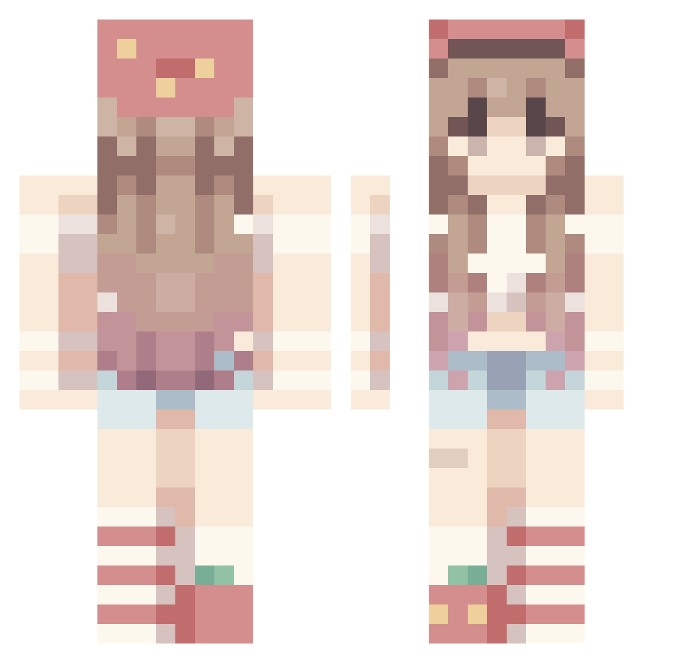Latyiva Minecraft skin, front and back view