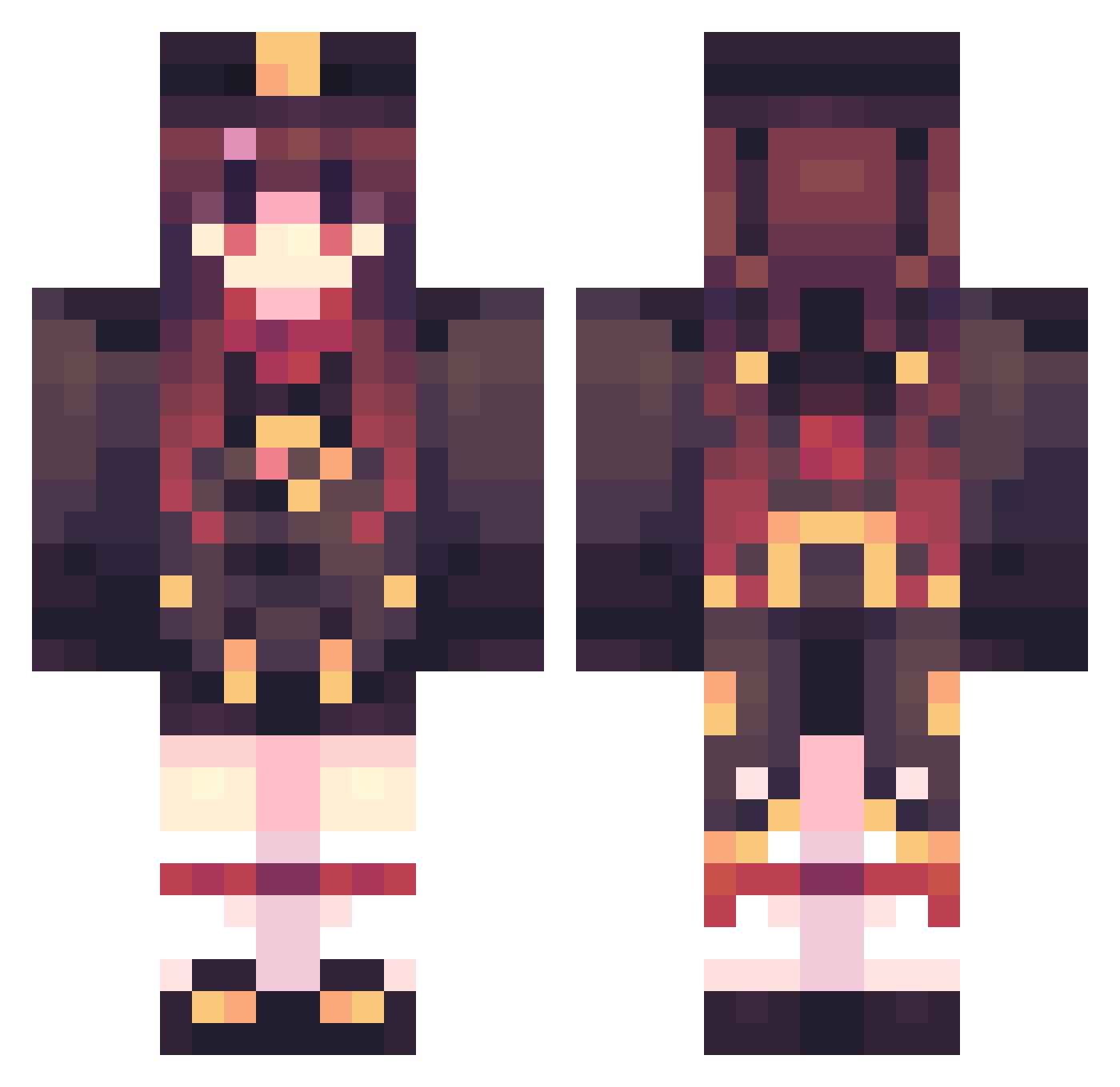 lly_zs Minecraft skin, front and back view