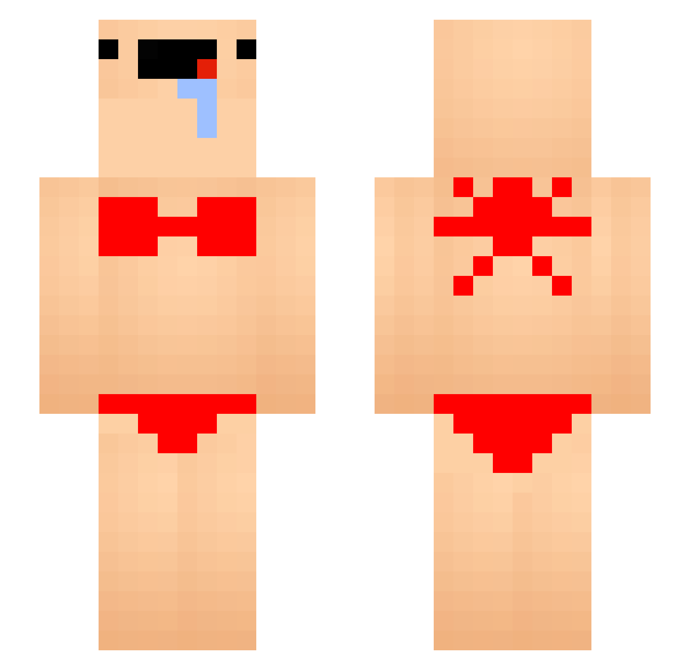 samisu Minecraft skin, front and back view