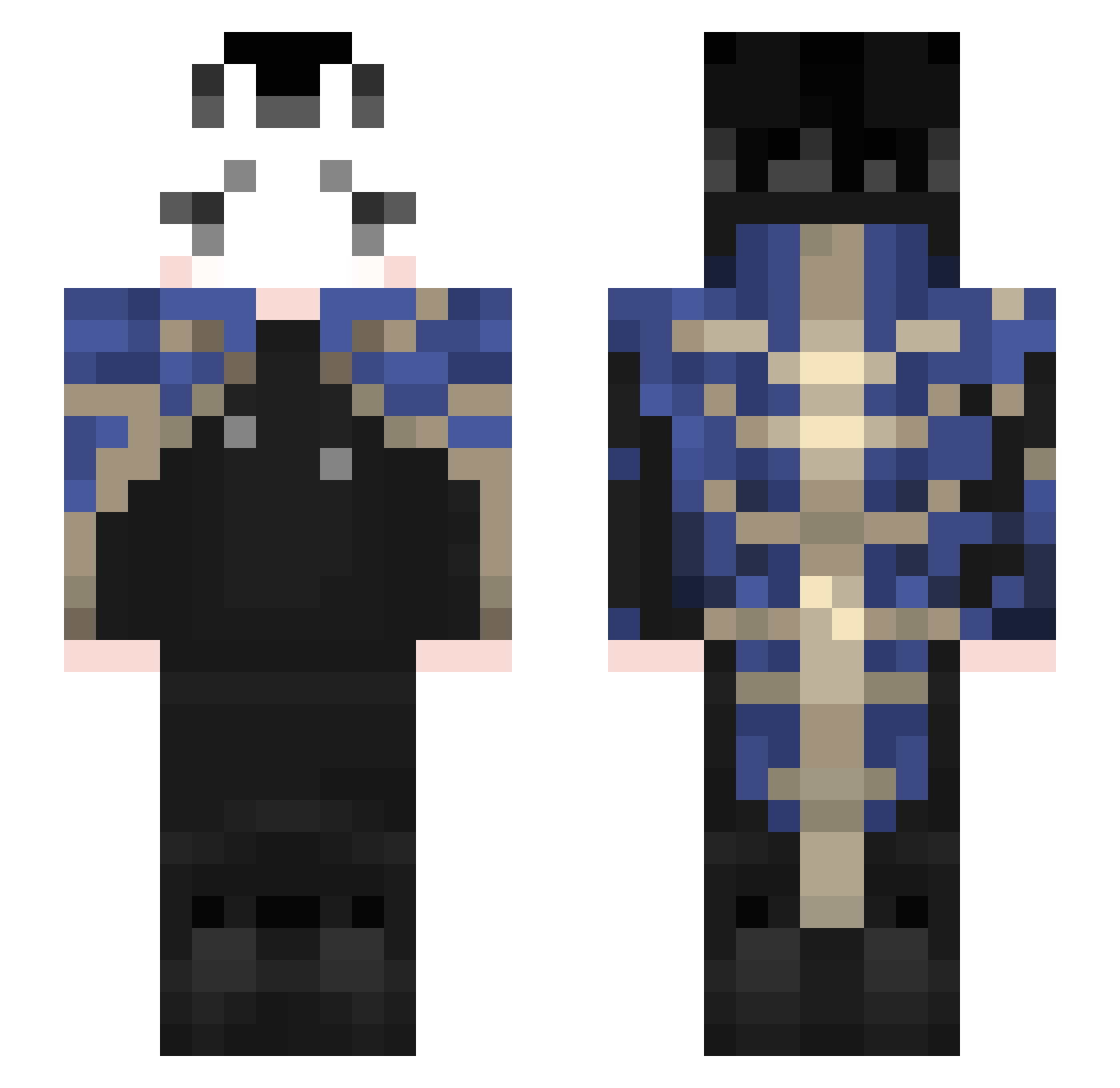 Yobog Minecraft skin, front and back view