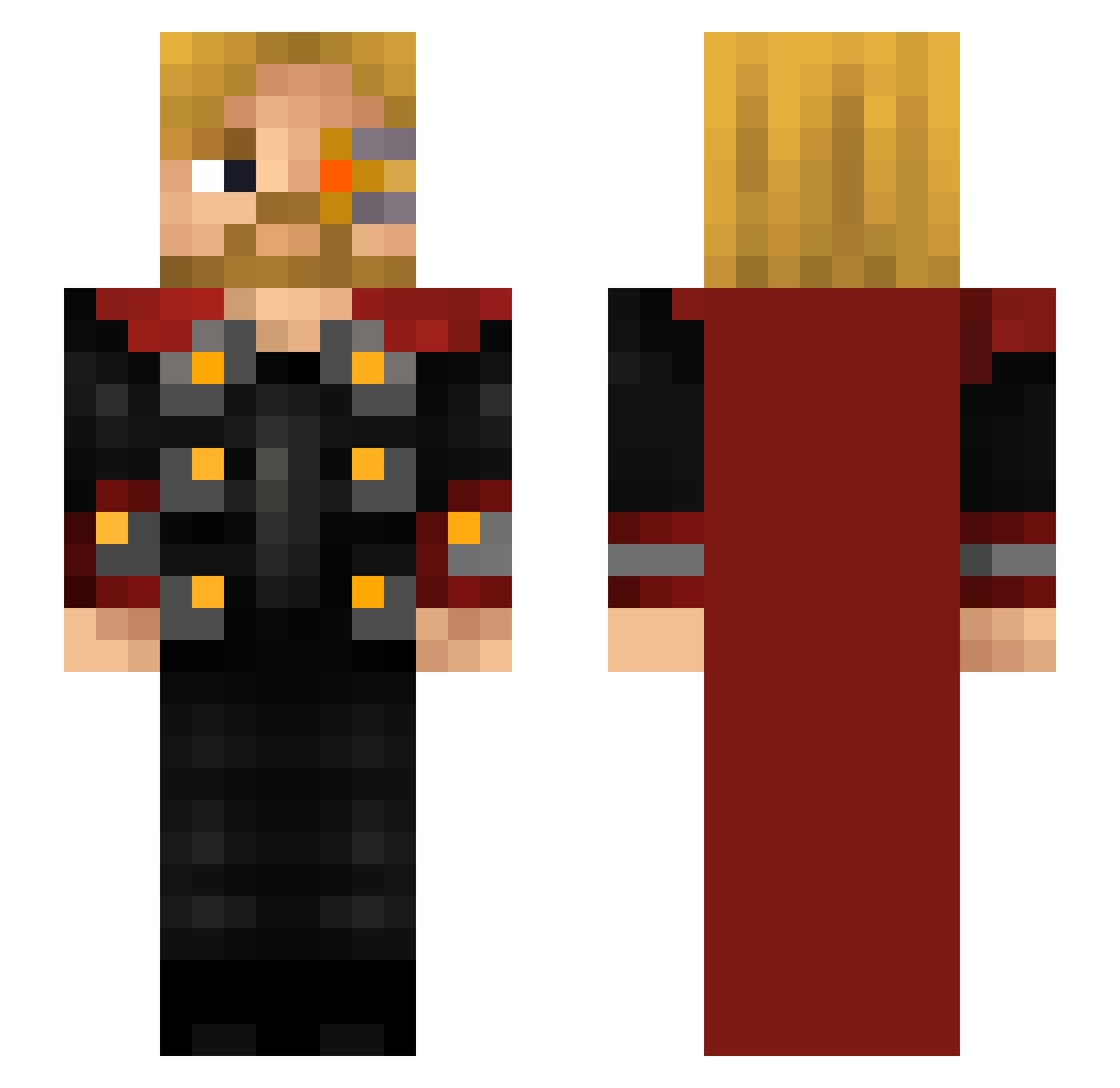 Kevjay73 Minecraft skin, front and back view