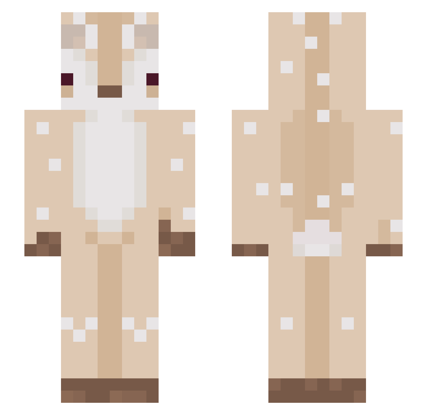 sailortwo Minecraft skin, front and back view
