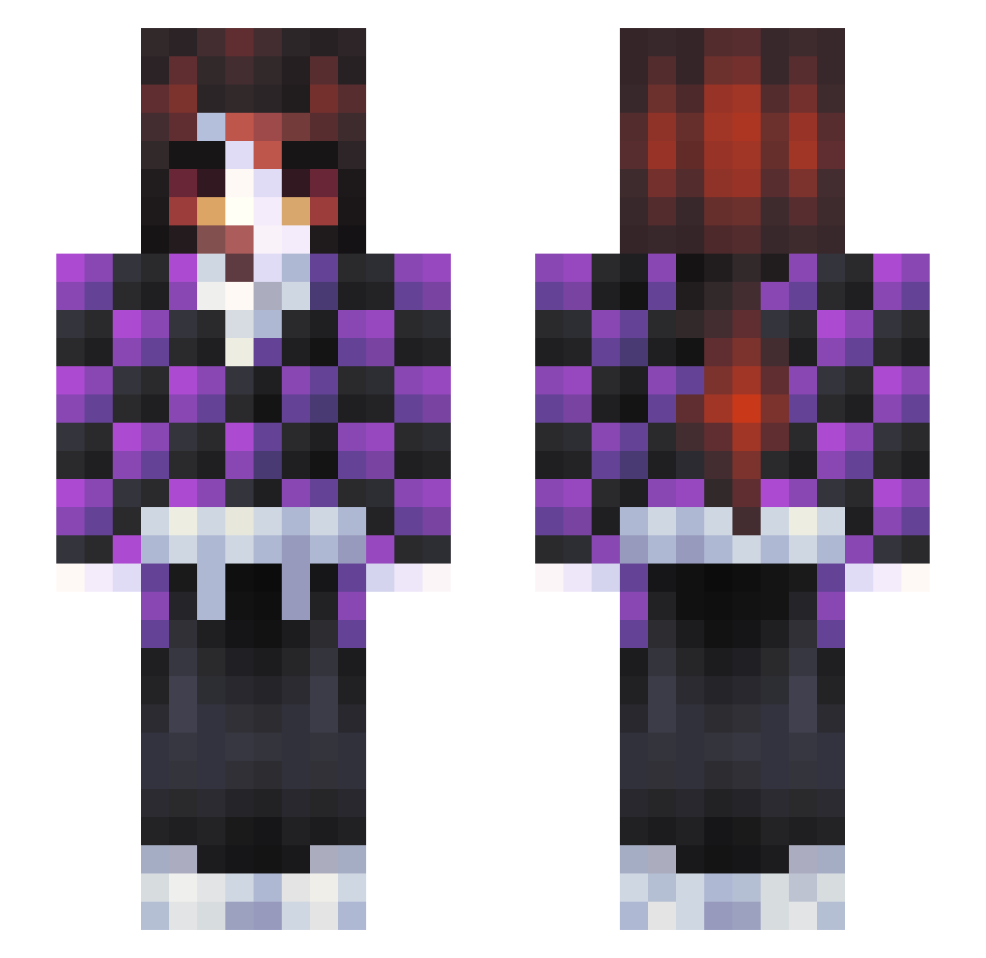 luqen Minecraft skin, front and back view