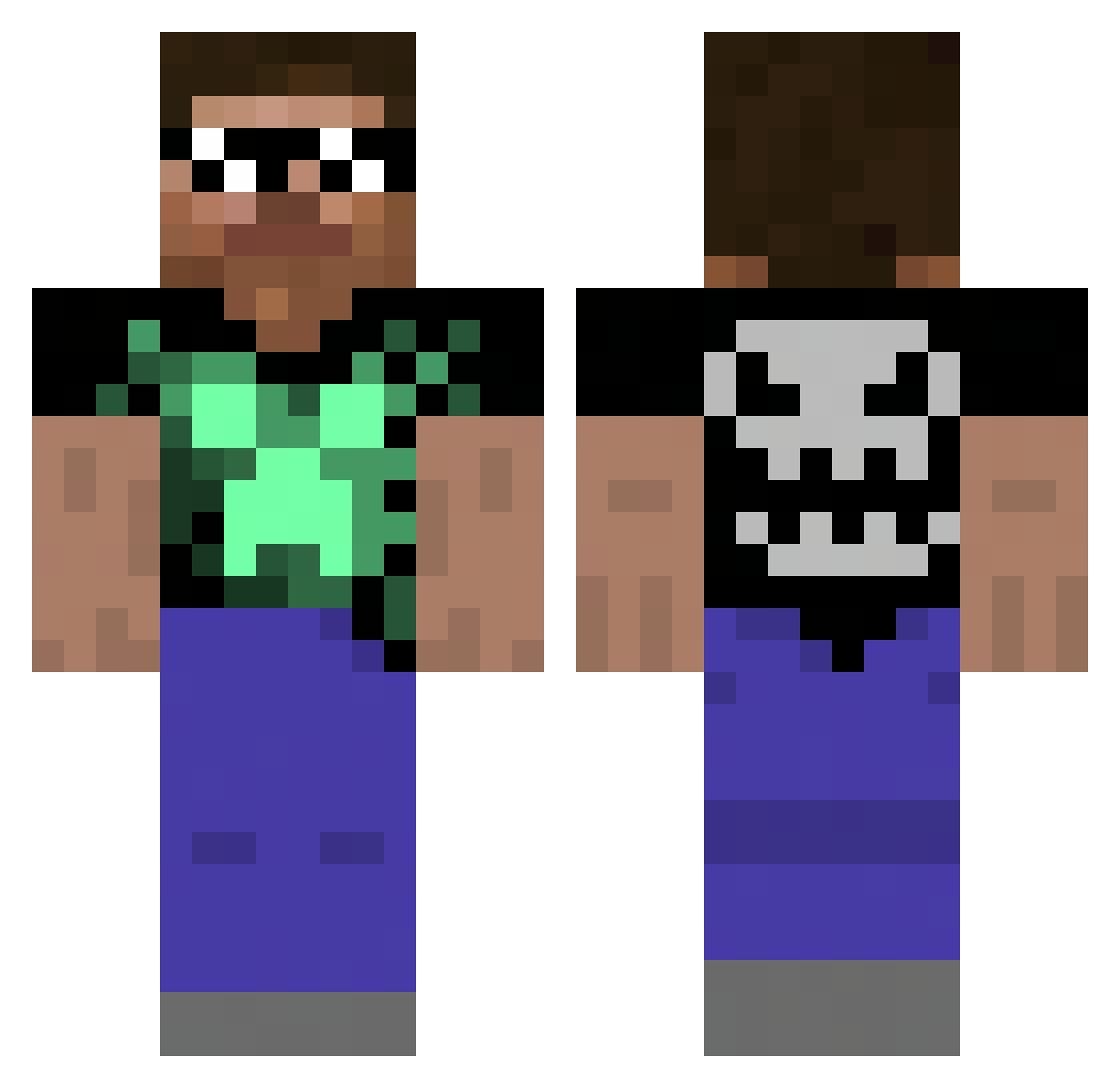 Relong Minecraft skin, front and back view