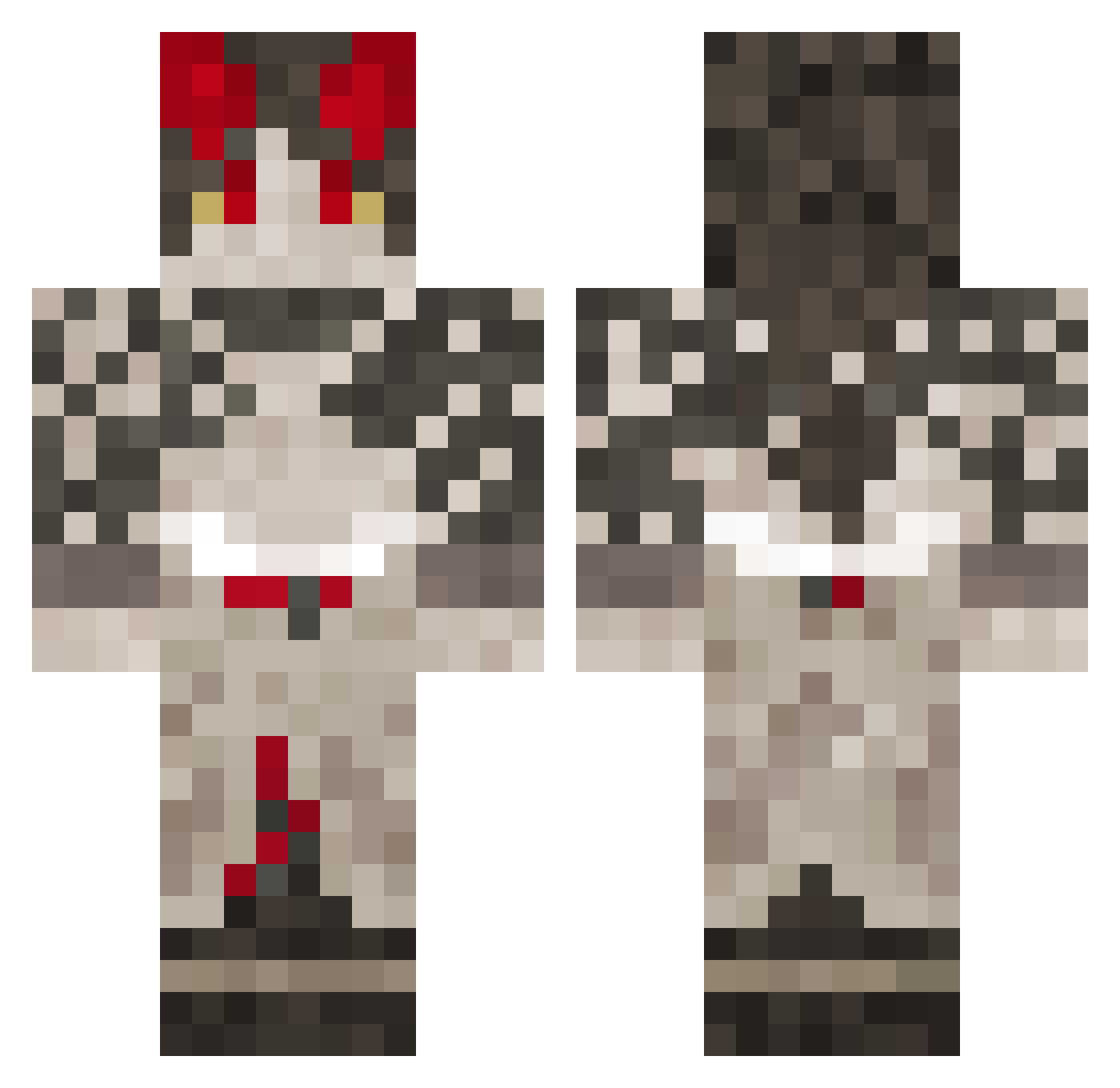 FlambeYeah Minecraft skin, front and back view