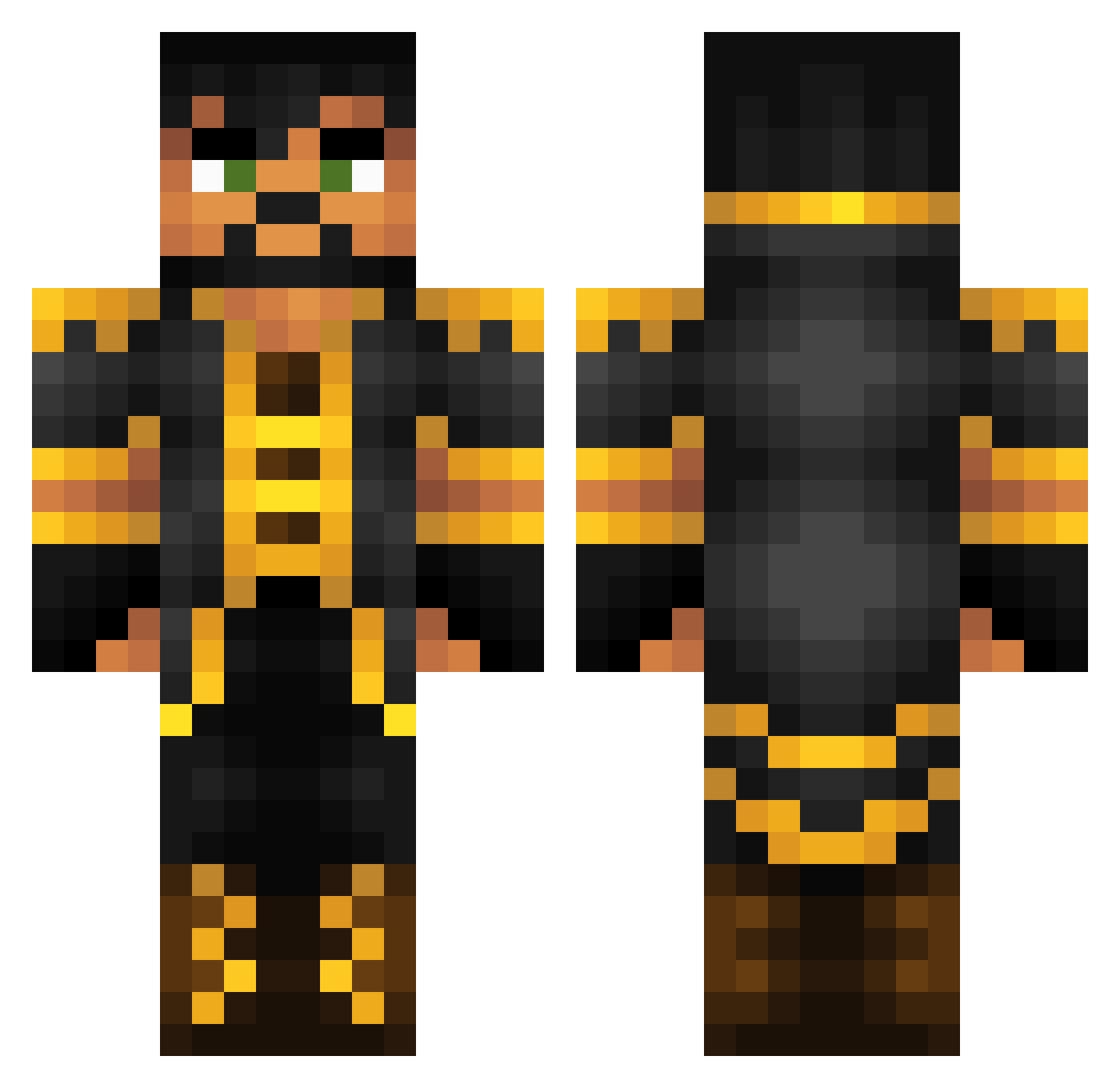 Ravi797 Minecraft skin, front and back view