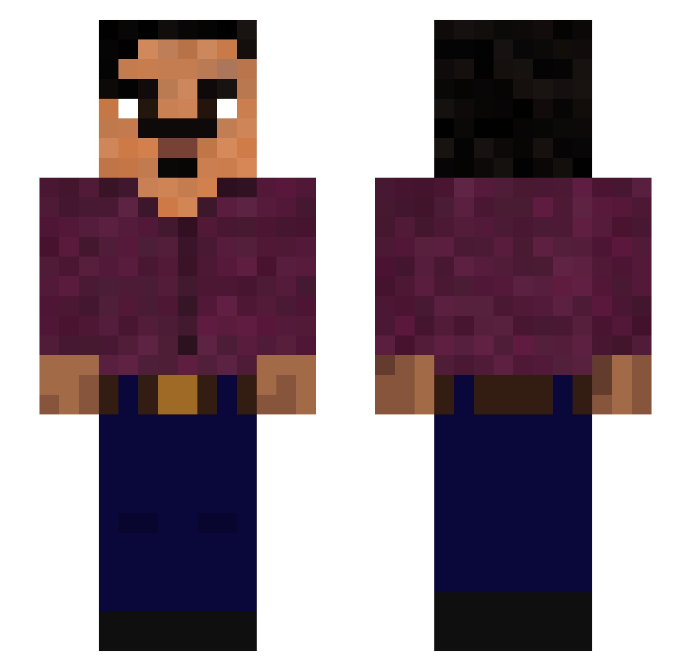 TimBoraev21 Minecraft skin, front and back view