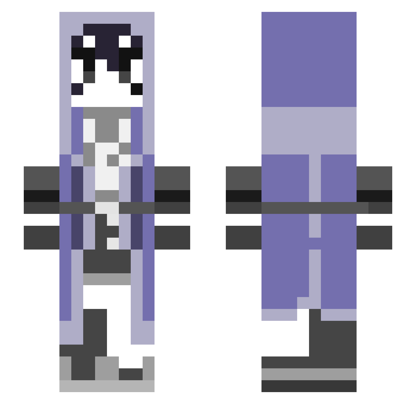 tikuwadoufu Minecraft skin, front and back view