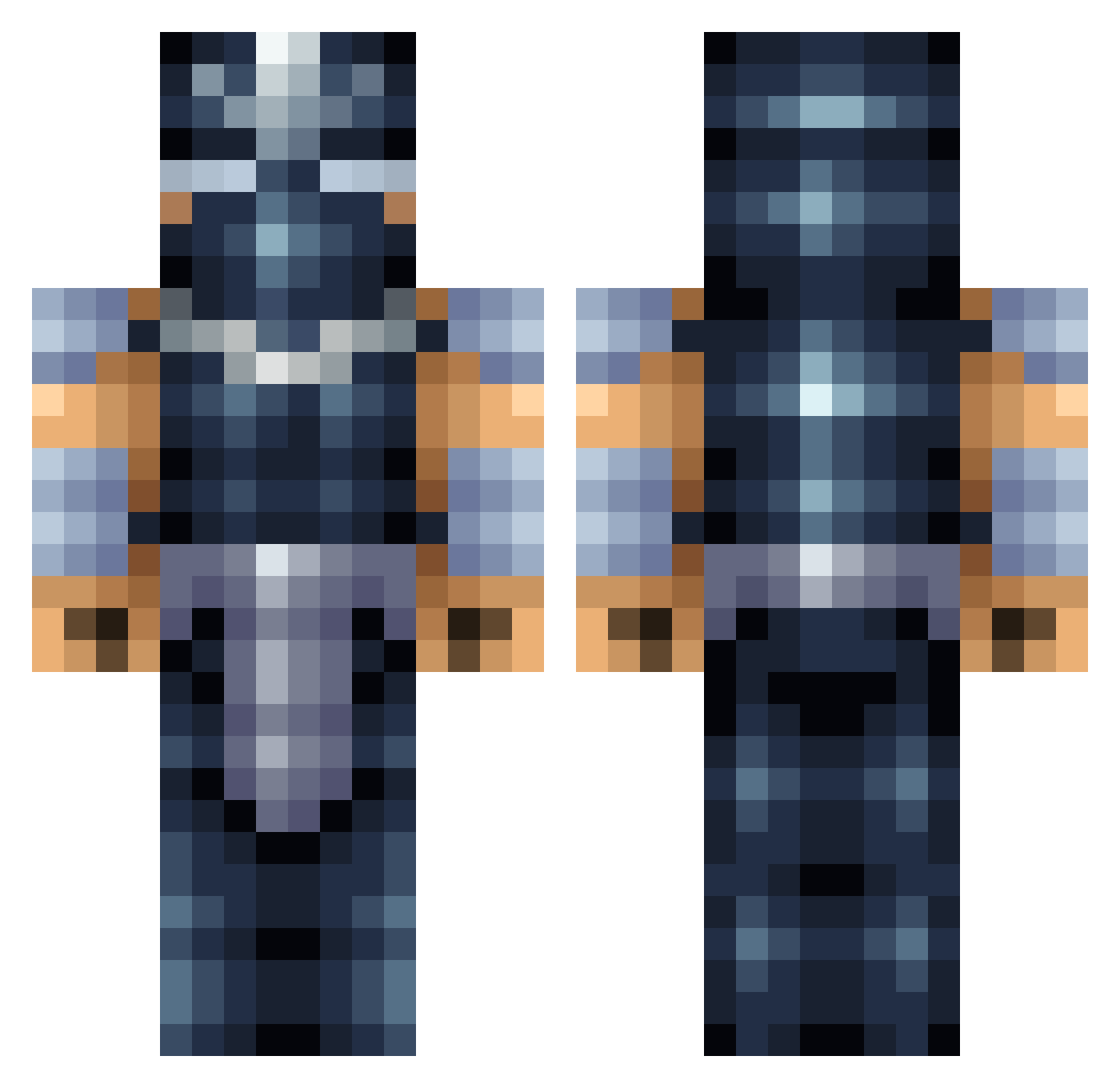 Pan_paniscus1012 Minecraft skin, front and back view