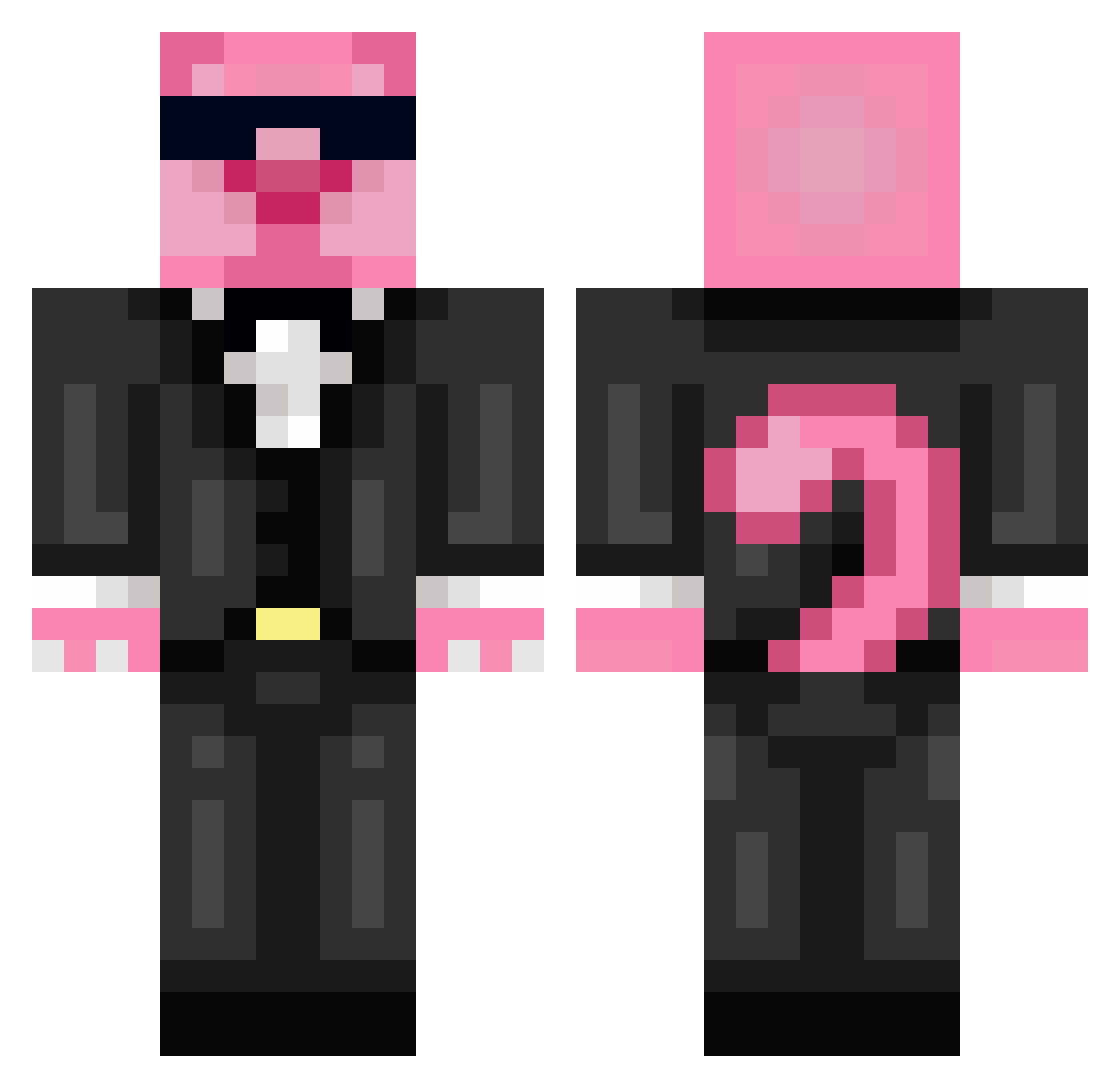 OhTheTank Minecraft skin, front and back view