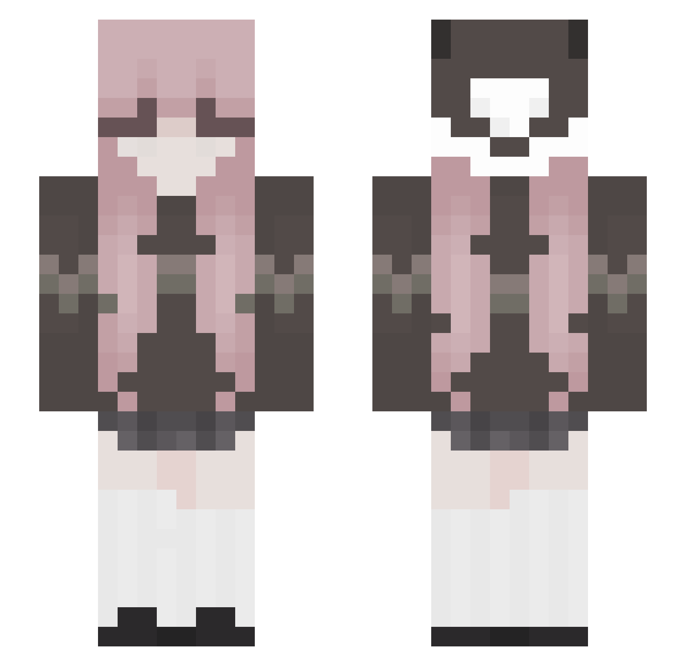 Zhanghaokings Minecraft skin, front and back view