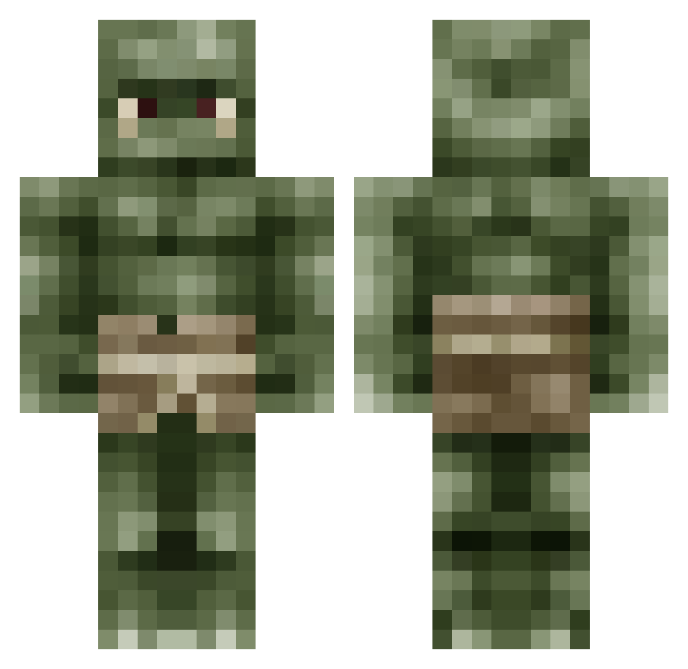 Hanukkah Minecraft skin, front and back view