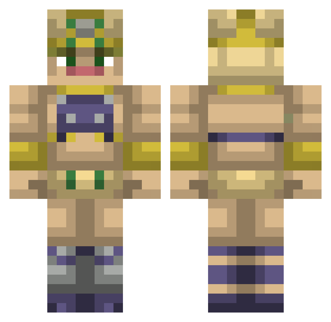 Beep779 Minecraft skin, front and back view