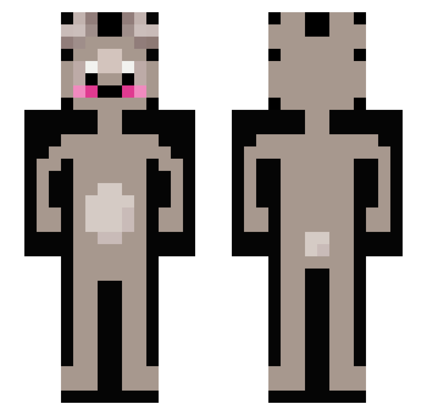 hxekxng Minecraft skin, front and back view