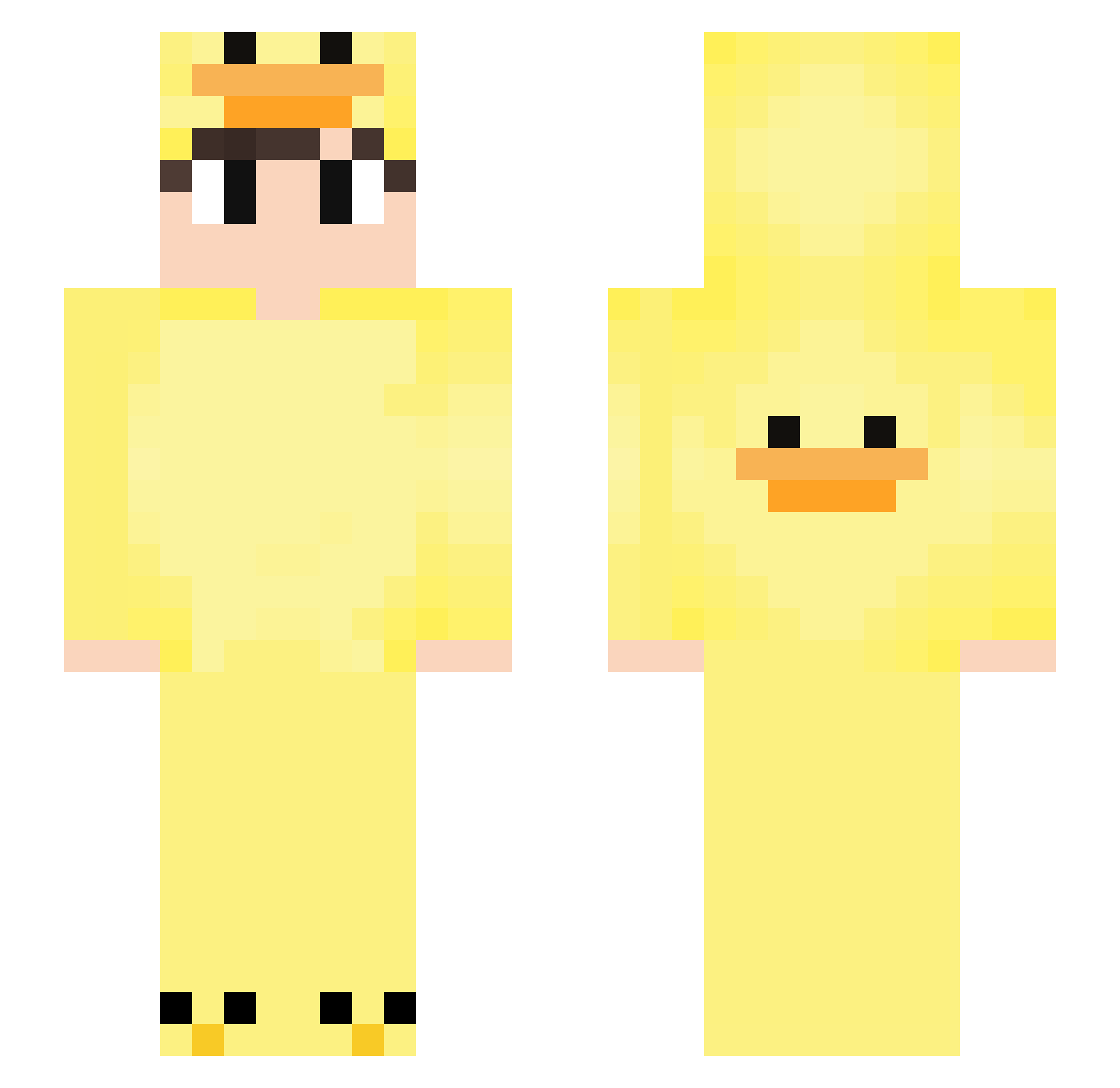 YexboR Minecraft skin, front and back view