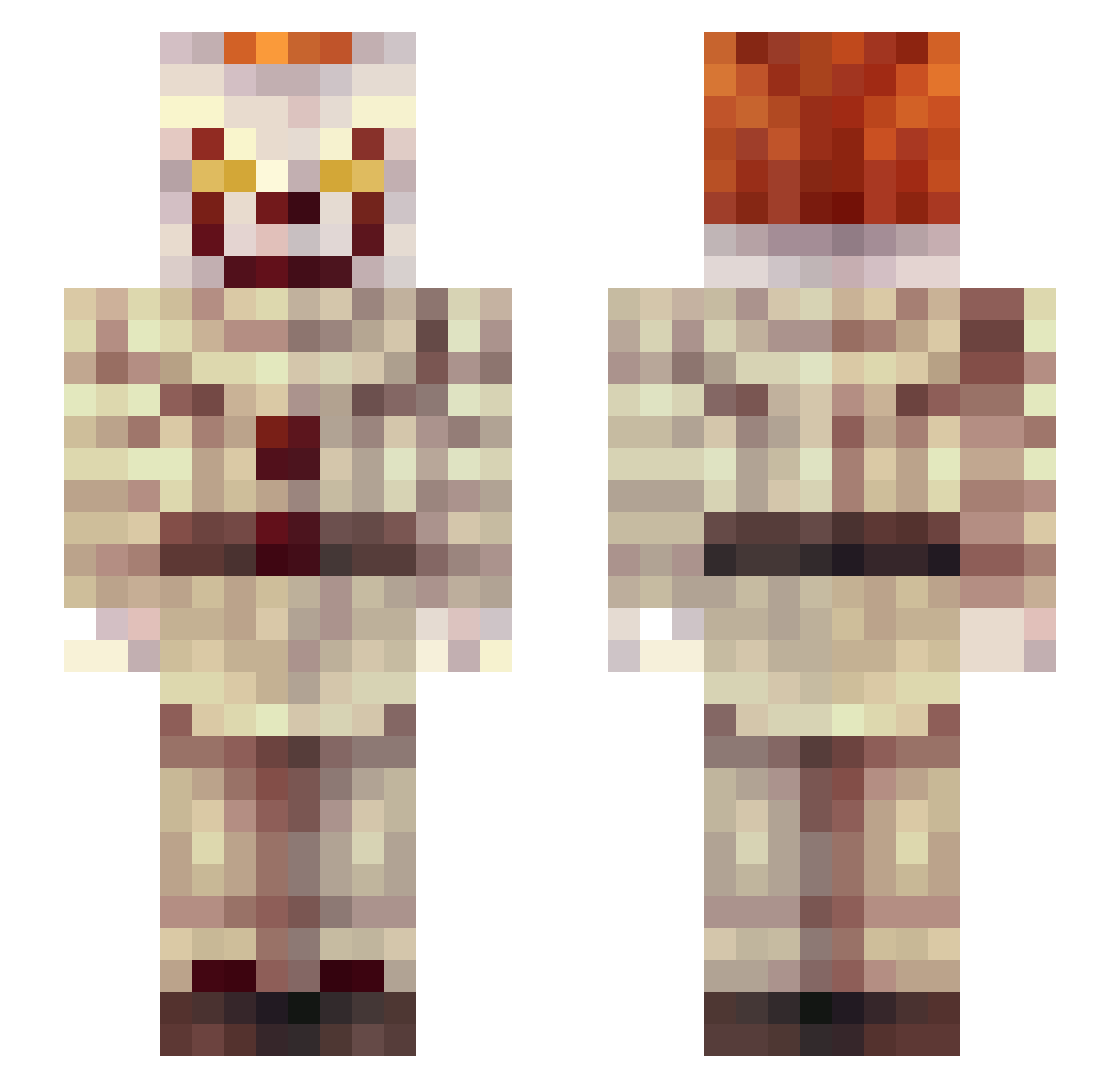 ScratchNPC Minecraft skin, front and back view