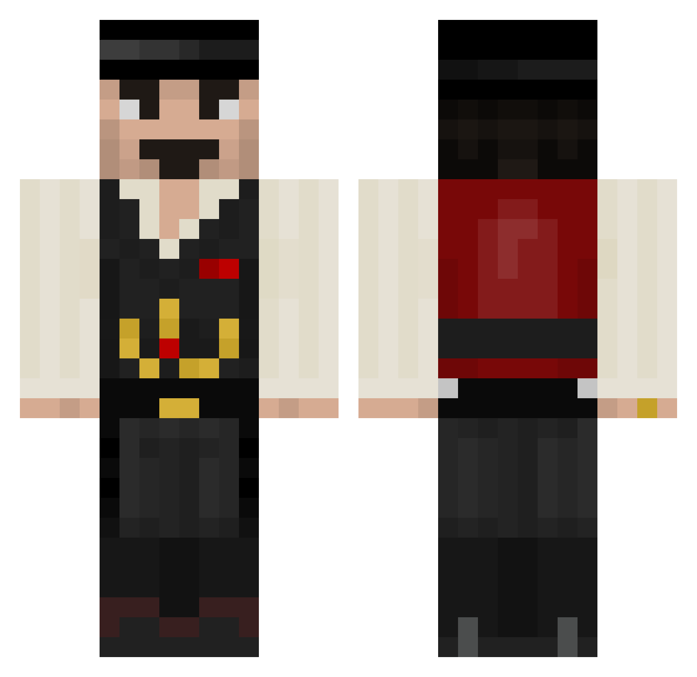 U_POP Minecraft skin, front and back view