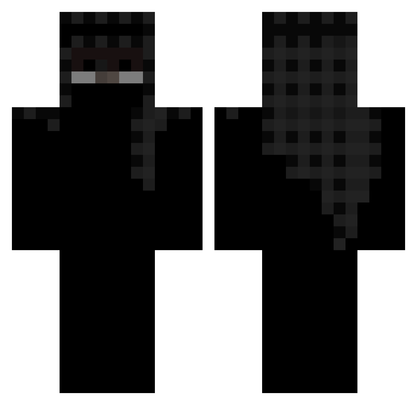 sulkier Minecraft skin, front and back view