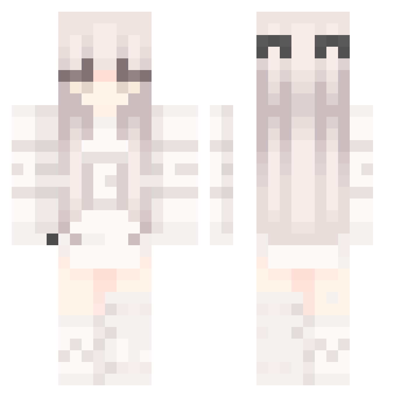 SilverSurge Minecraft skin, front and back view