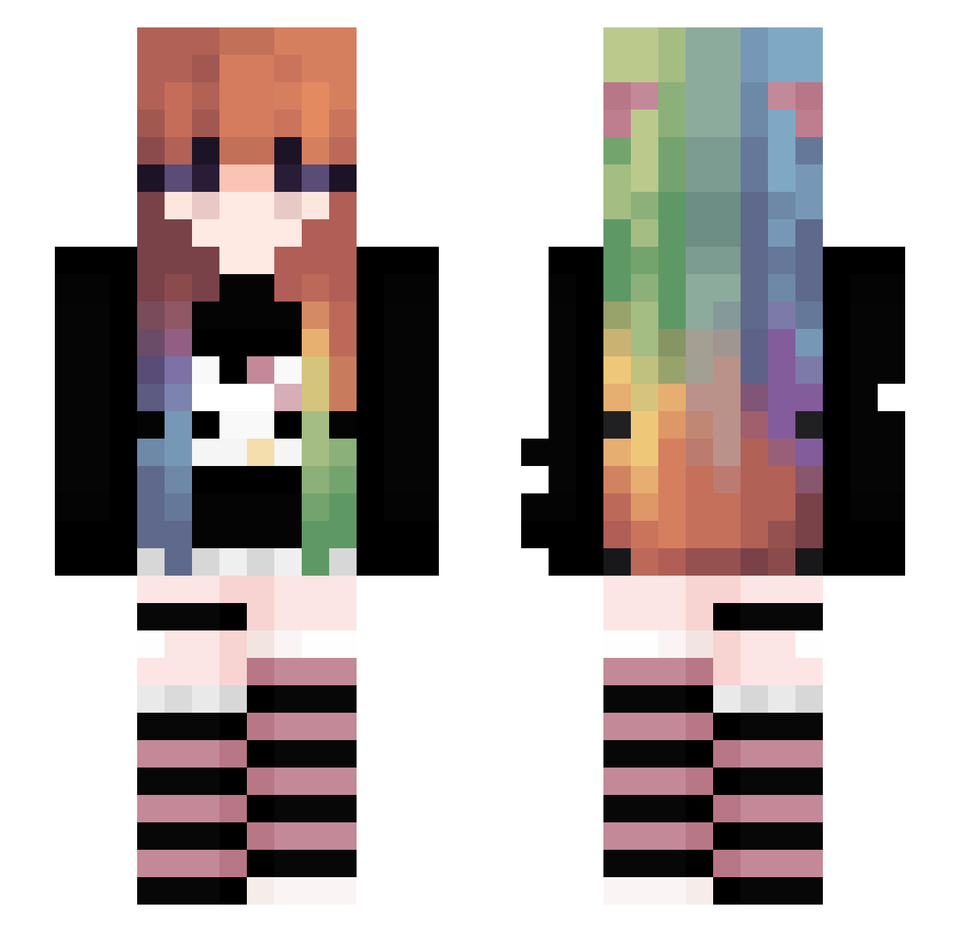 Xenoviah21 Minecraft skin, front and back view