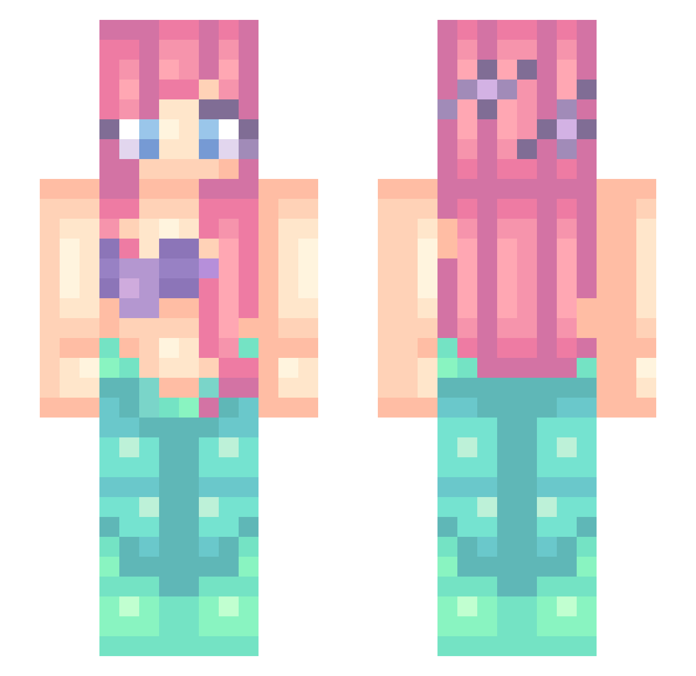 Kasterline Minecraft skin, front and back view