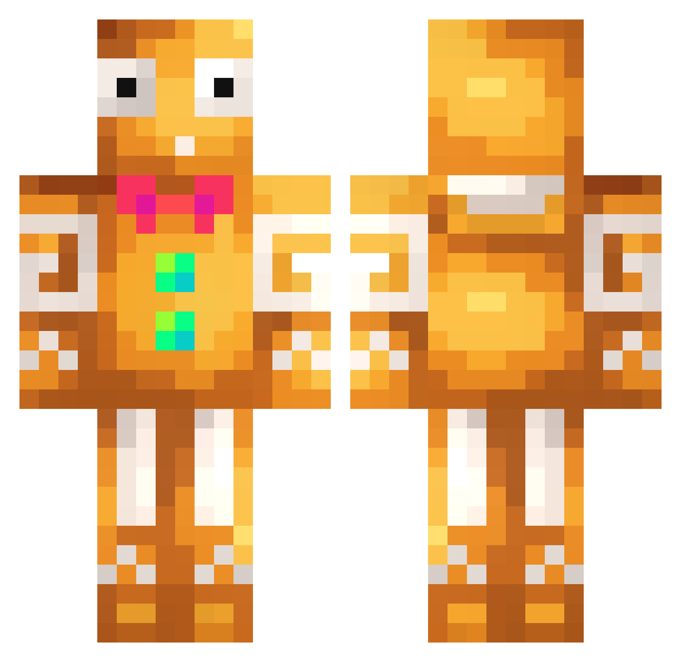 zidy2chingy Minecraft skin, front and back view