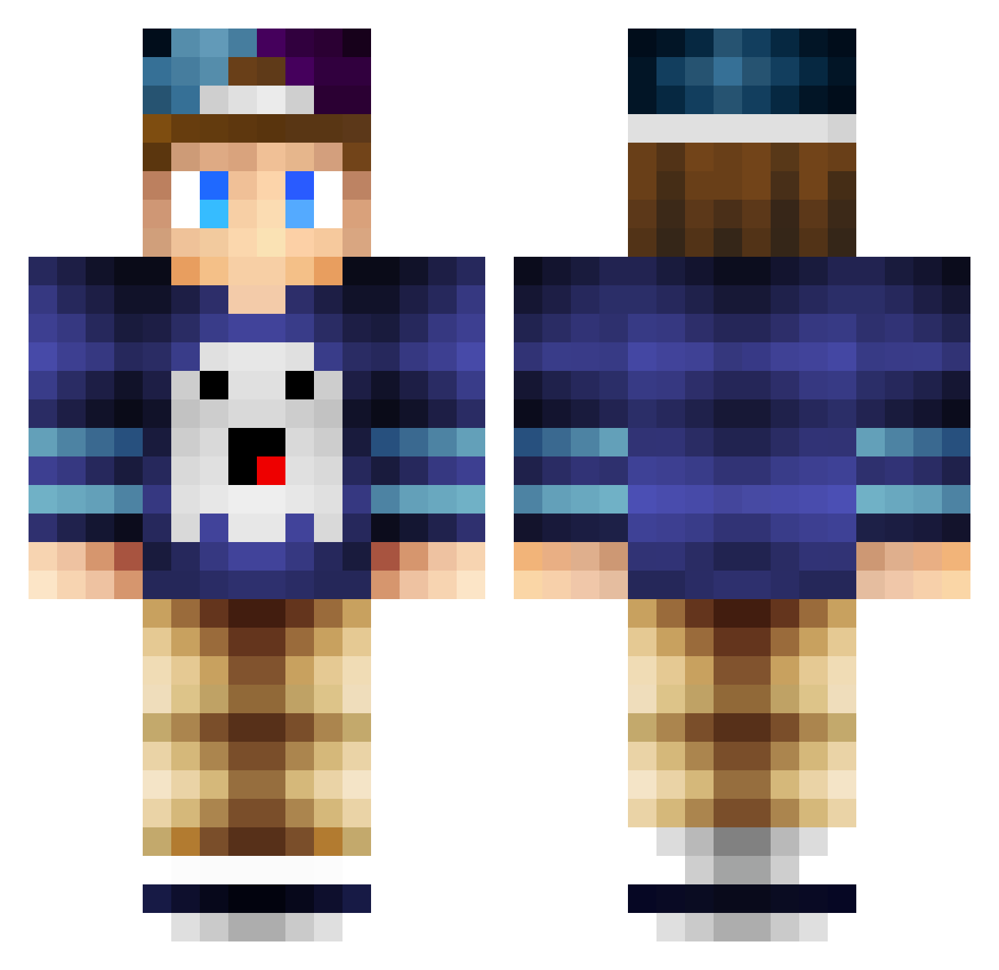 Codi Minecraft skin, front and back view
