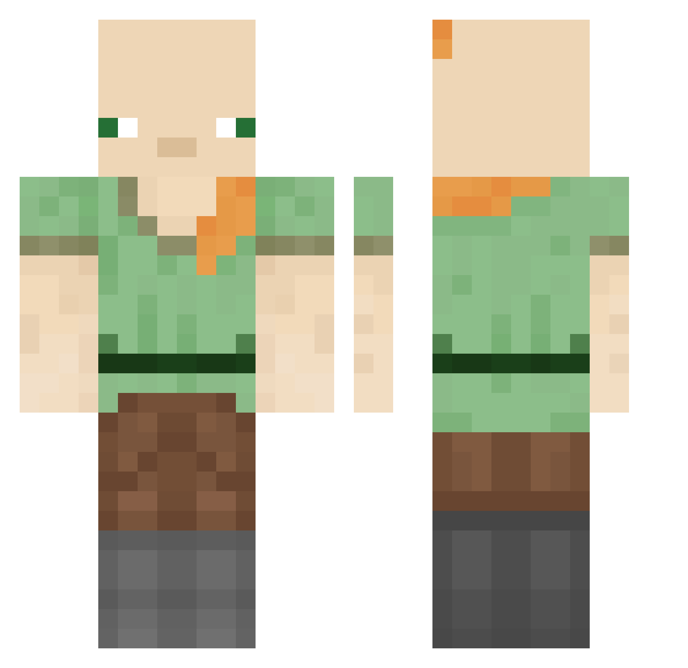 uk9f Minecraft skin, front and back view