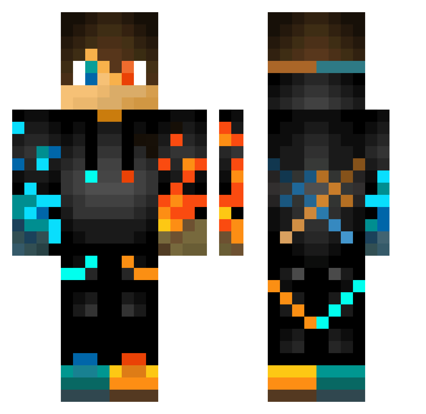 AndreiIsa Minecraft skin, front and back view