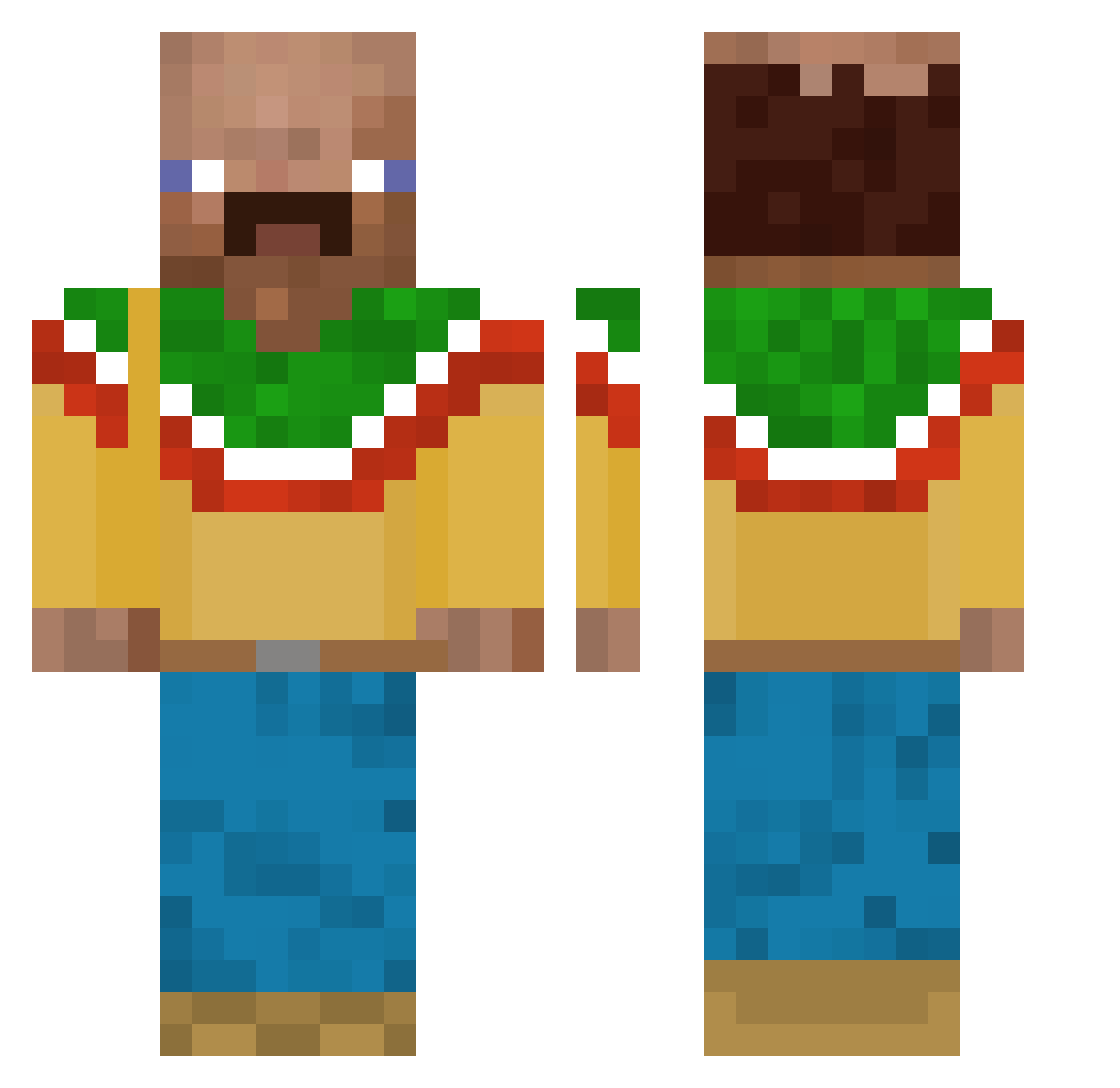 SkippyDinkleburg Minecraft skin, front and back view