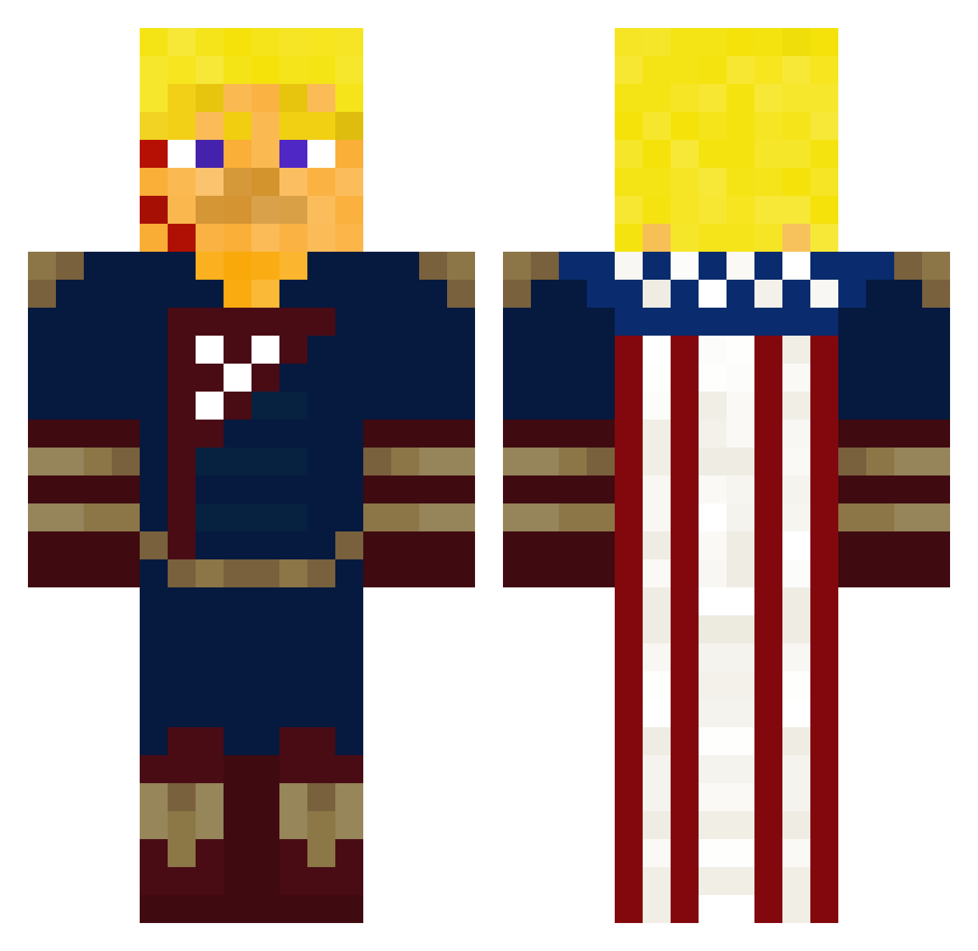 StickieFingar Minecraft skin, front and back view