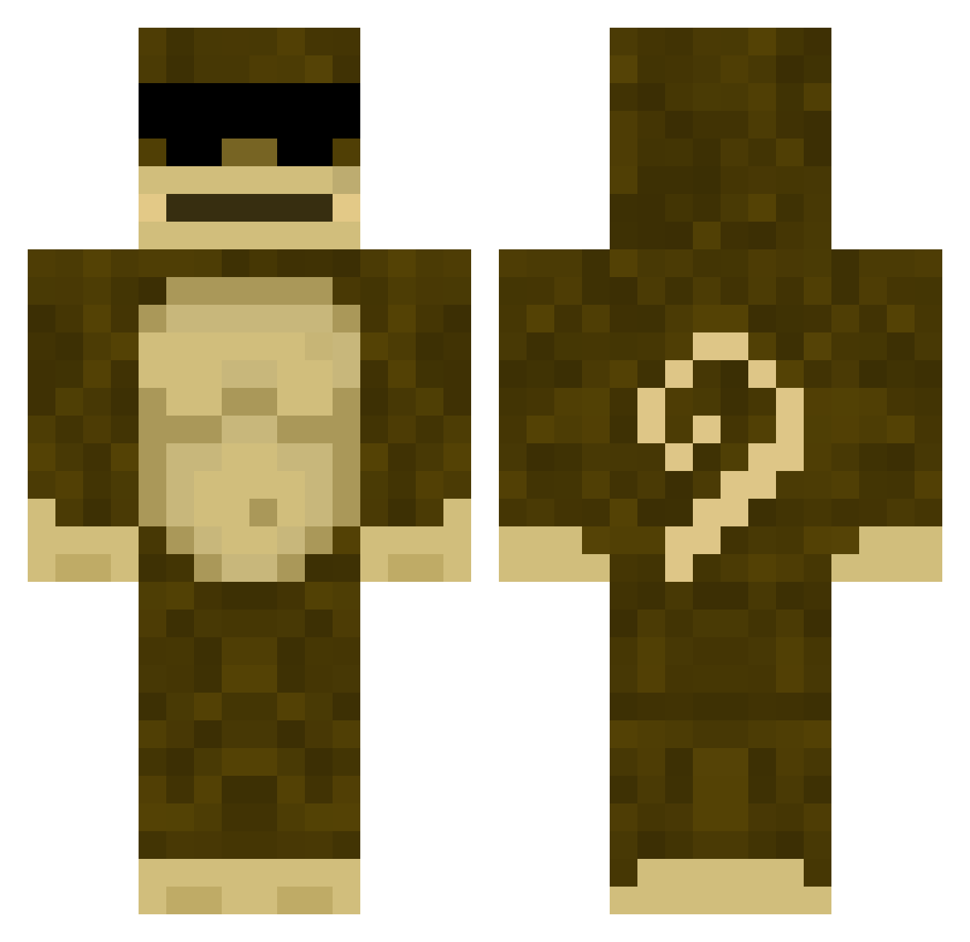 Hiprainbow10 Minecraft skin, front and back view