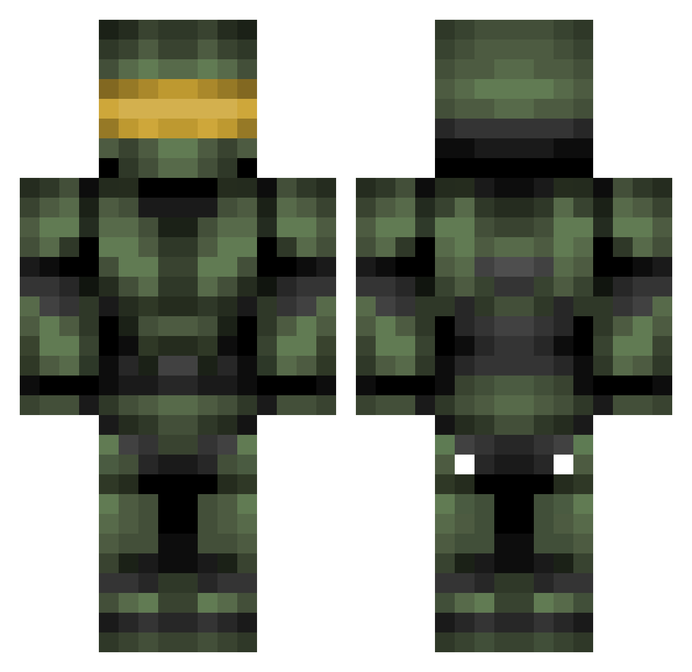 Racson2000 Minecraft skin, front and back view