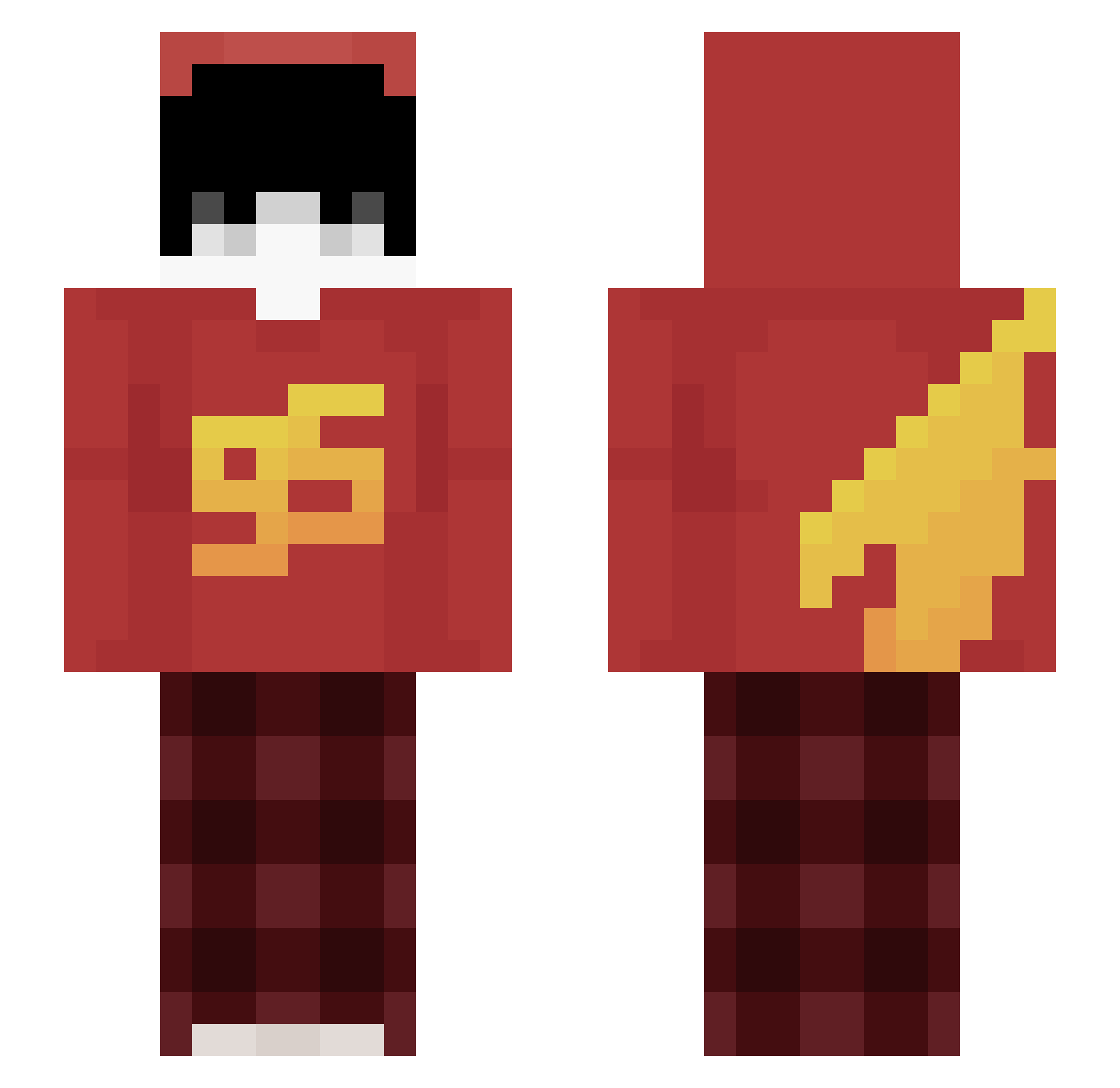 Erikoptero Minecraft skin, front and back view